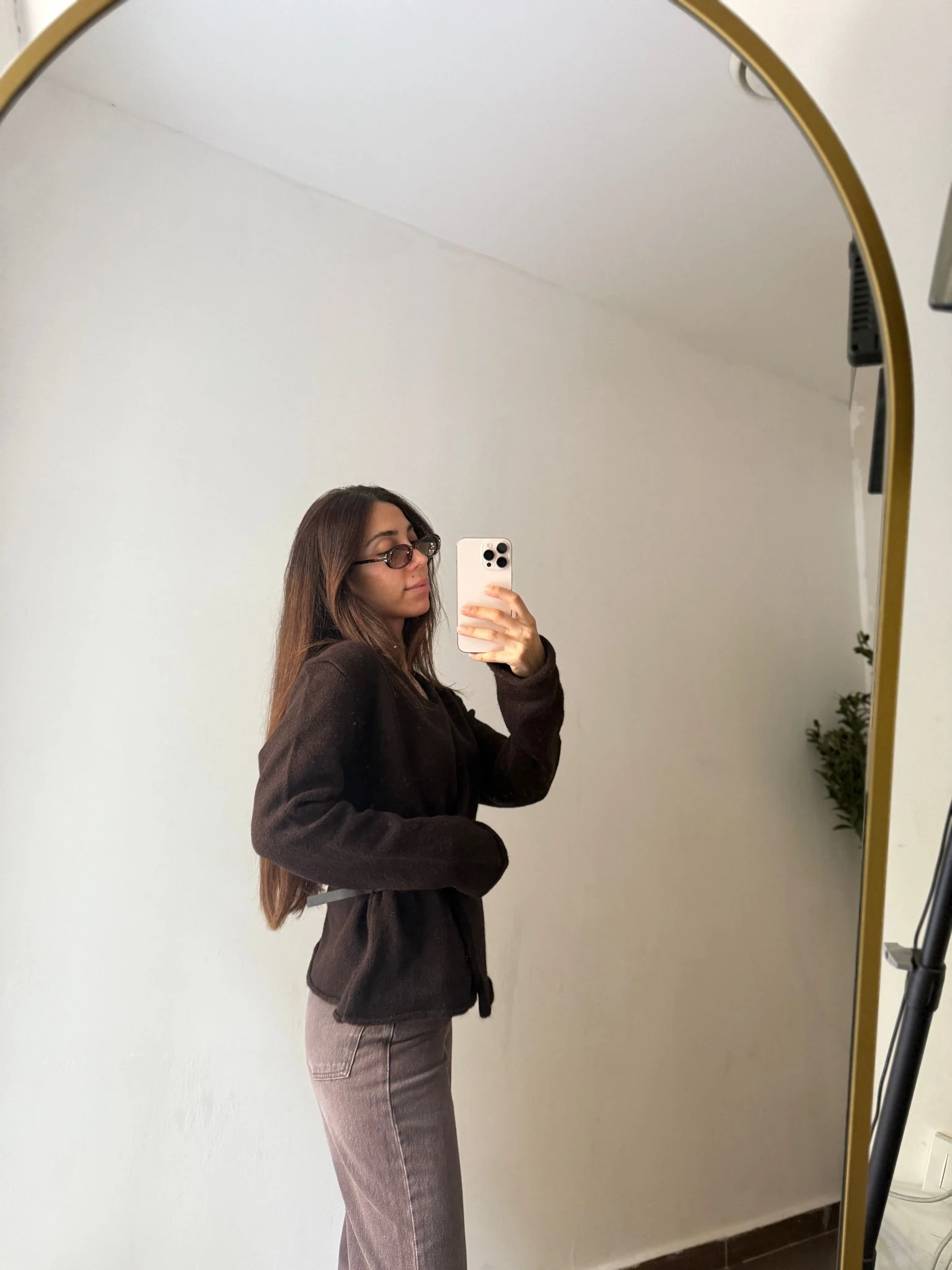 KEMERLİ KRUVAZE TRİKO HIRKA - Kahve