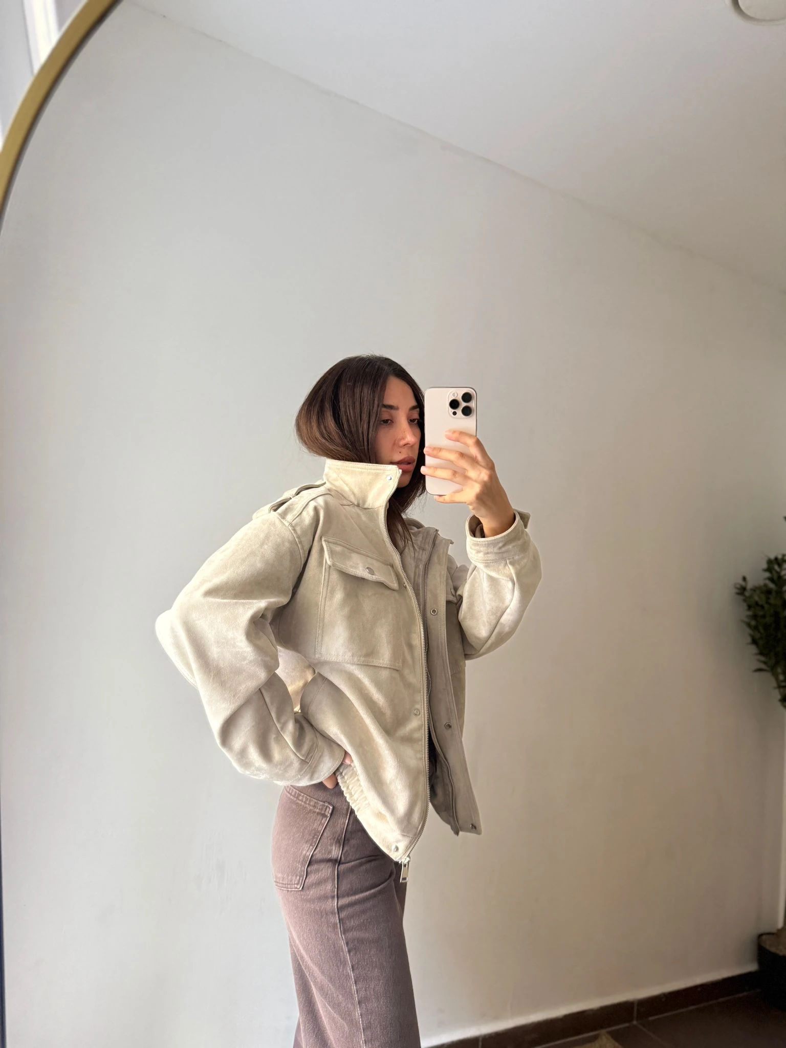 PREMİUM SÜET CEKET GAİ - Taş