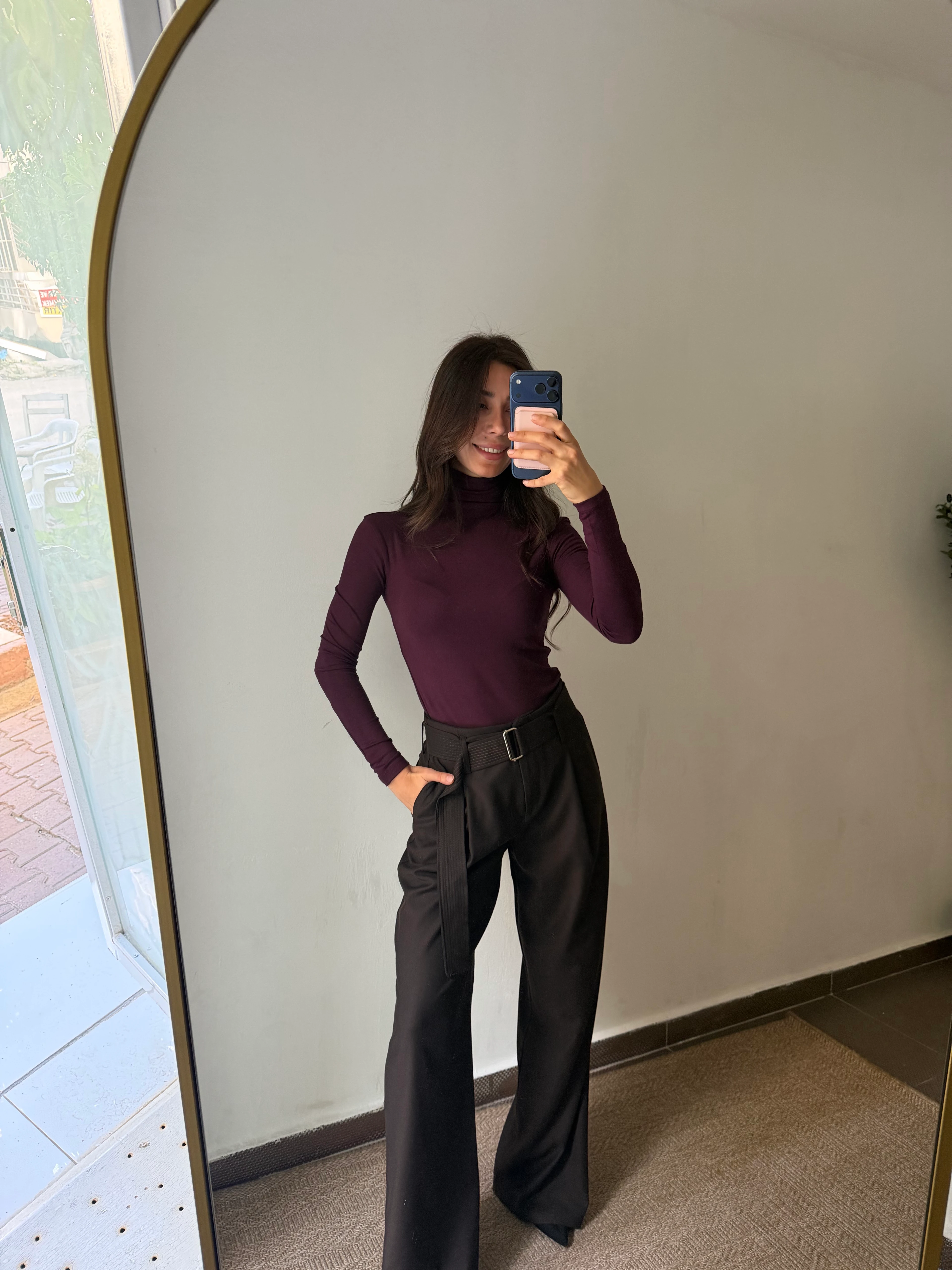 PİLİLİ KEMERLİ BOL PAÇA PANTOLON 