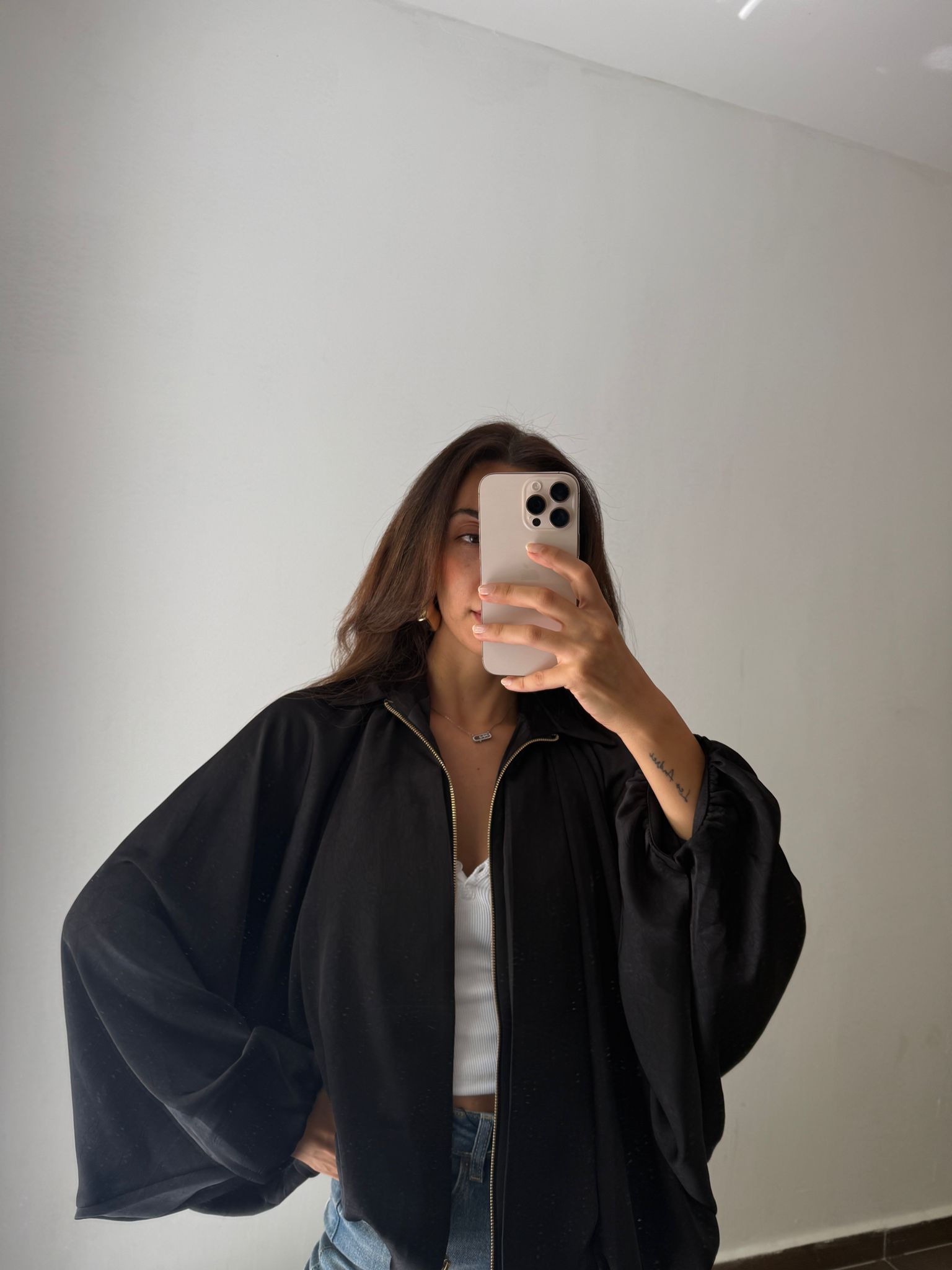 SATEN BOMBER CEKET  - Siyah