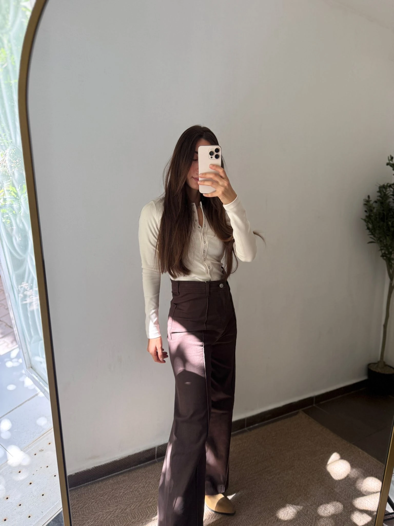 ÇİMA DETAYLI PANTOLON  - Kahve