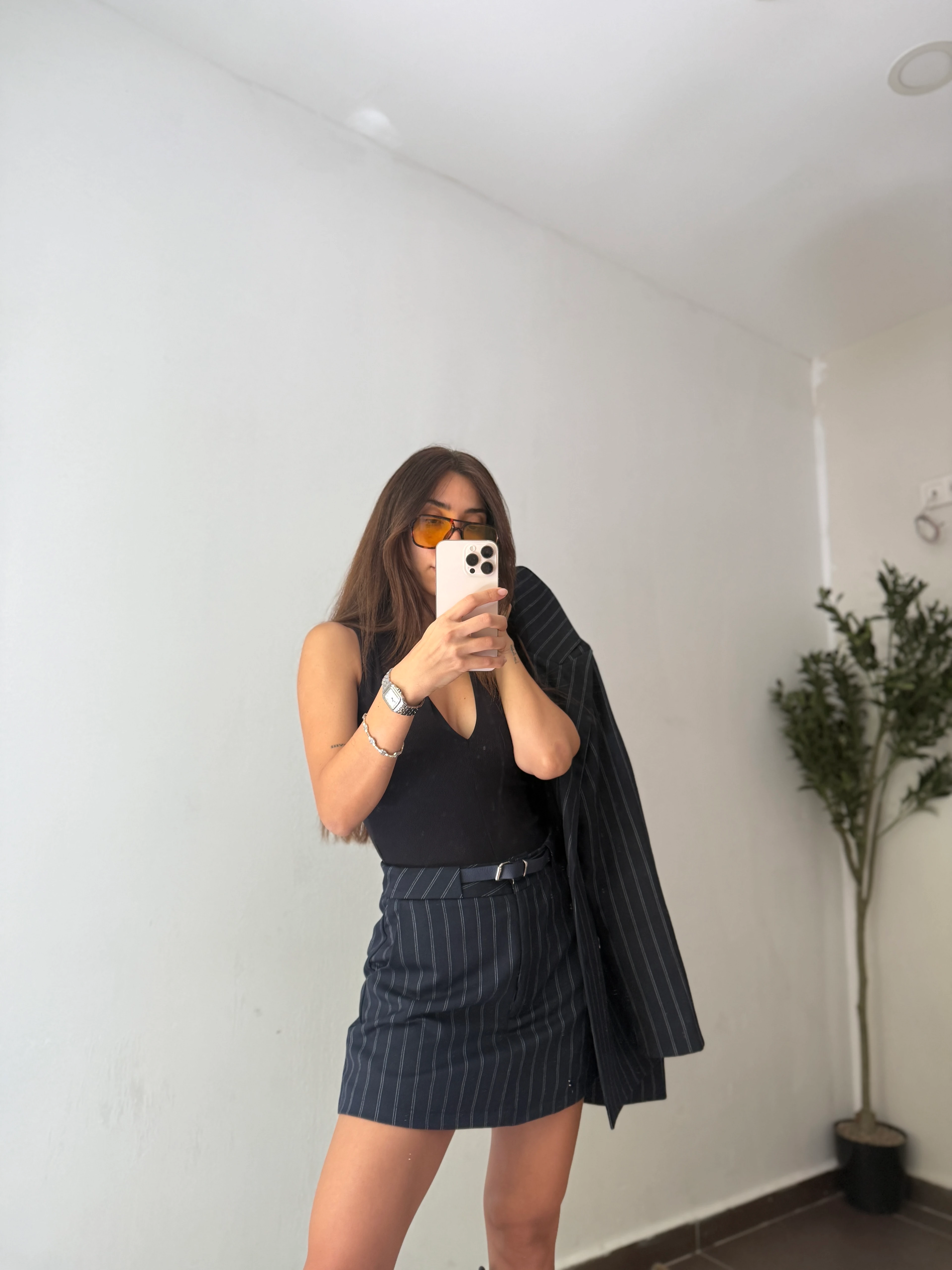 ÇİZGİLİ ŞORT ETEK 