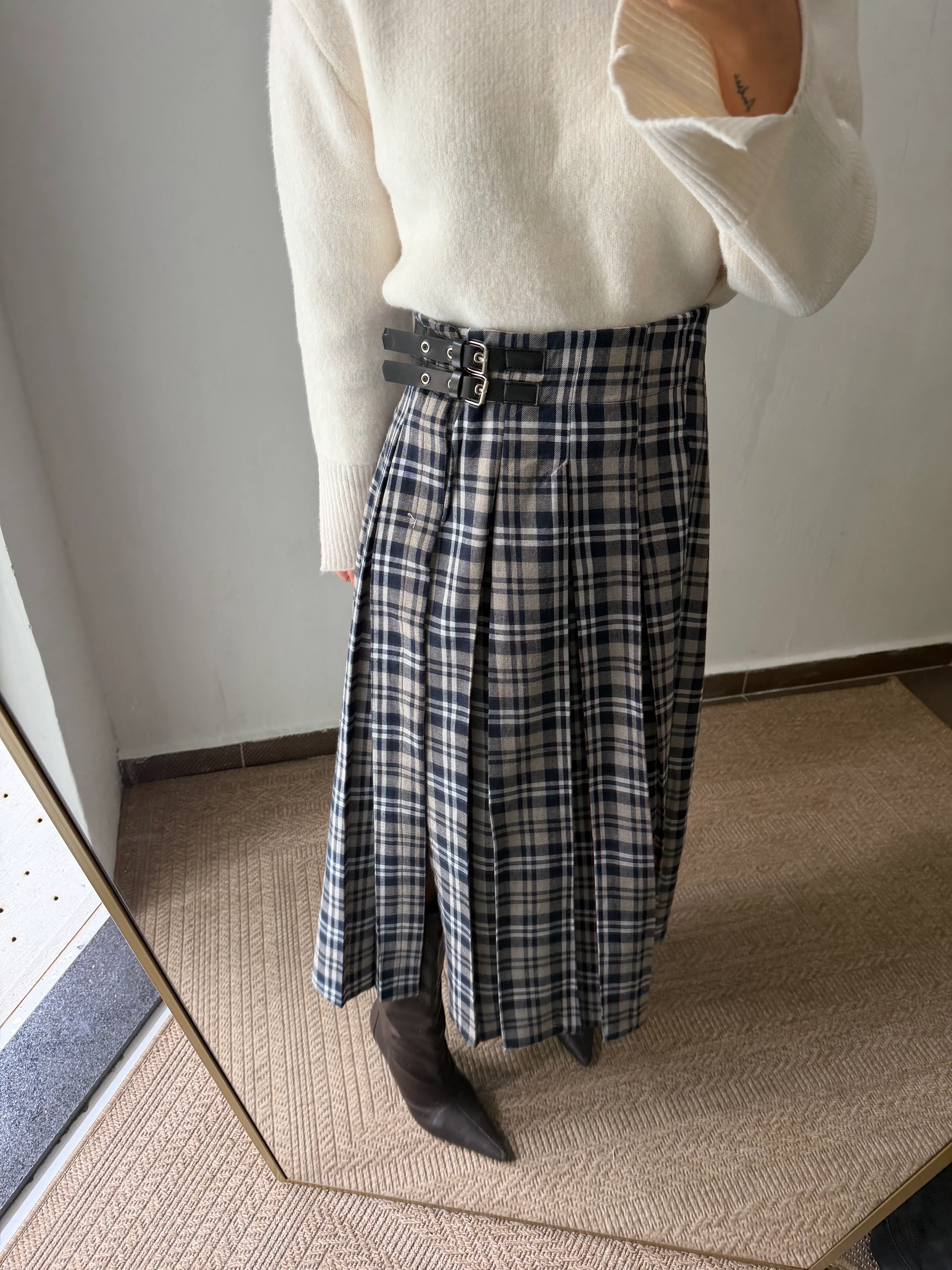 EKOSE BEL DETAYLI lacivert bej 