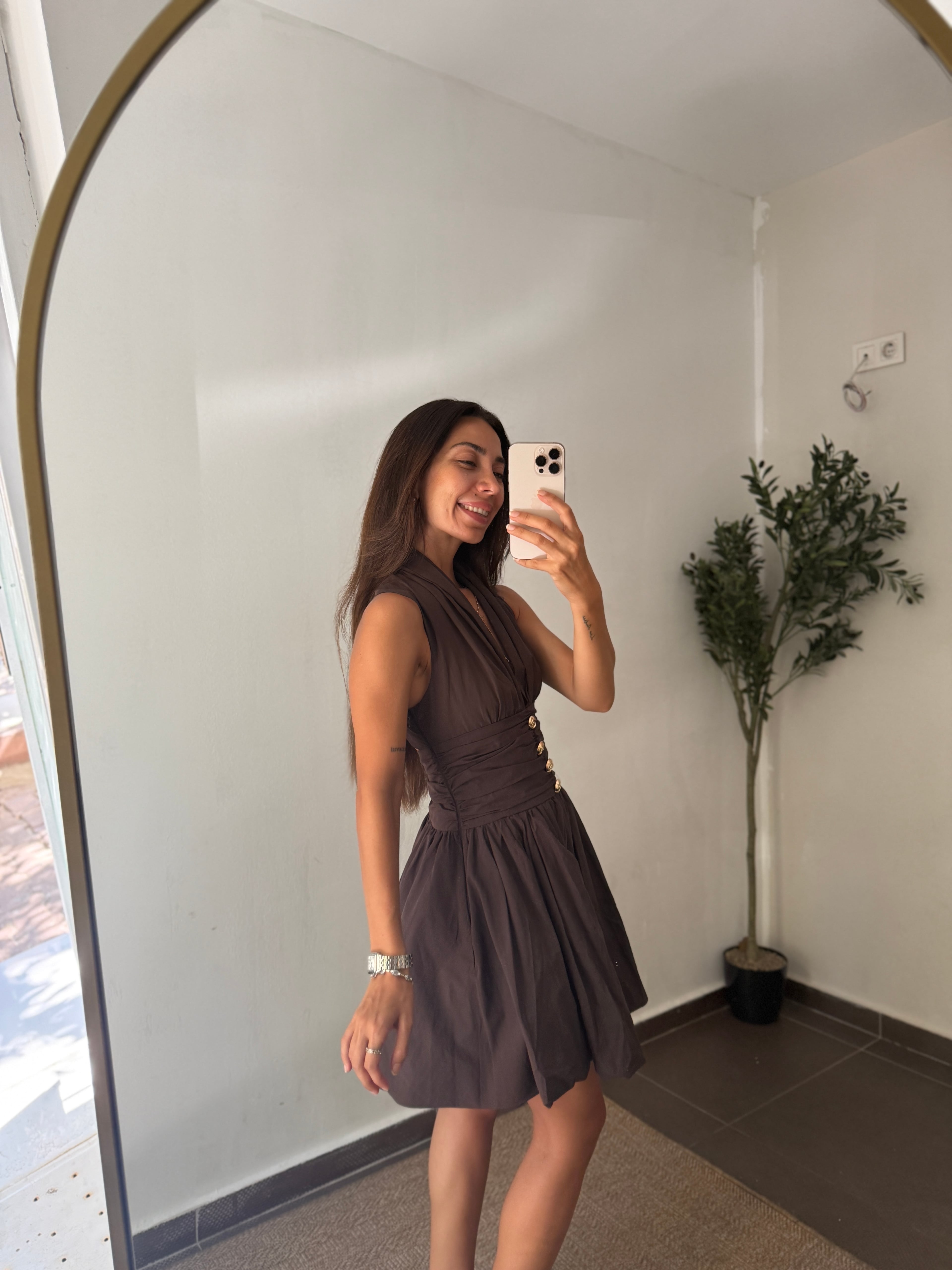 SIRT DETAY GOLD DÜĞME KHV ELBİSE