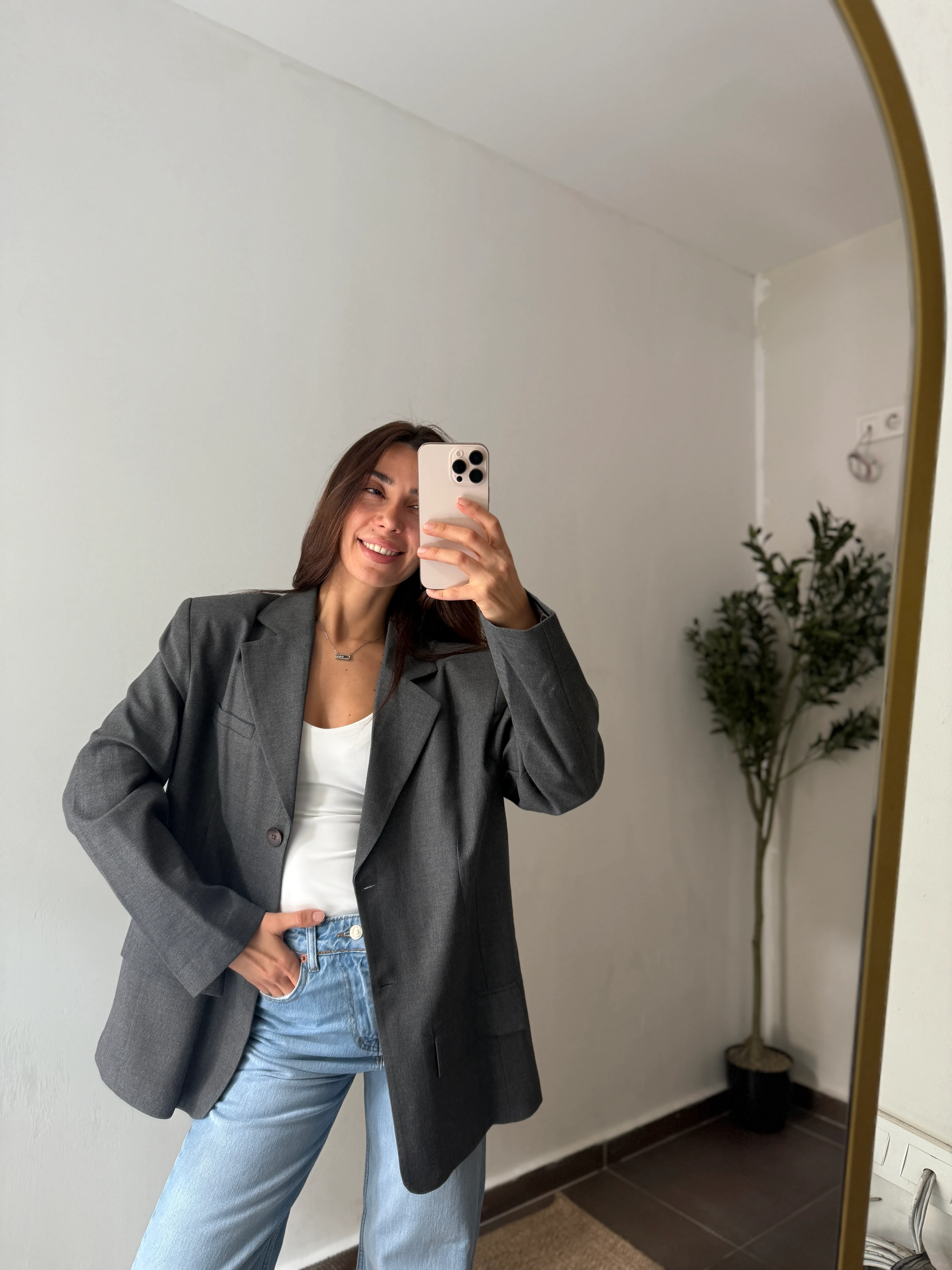 PREMİUM BLAZER CEKET SİLVA - Antrasit