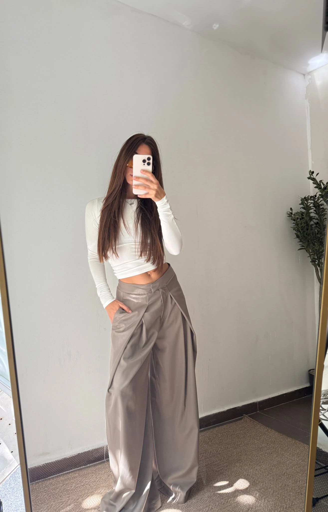 PİLİLİ BOL PAÇA PANTOLON - Haki