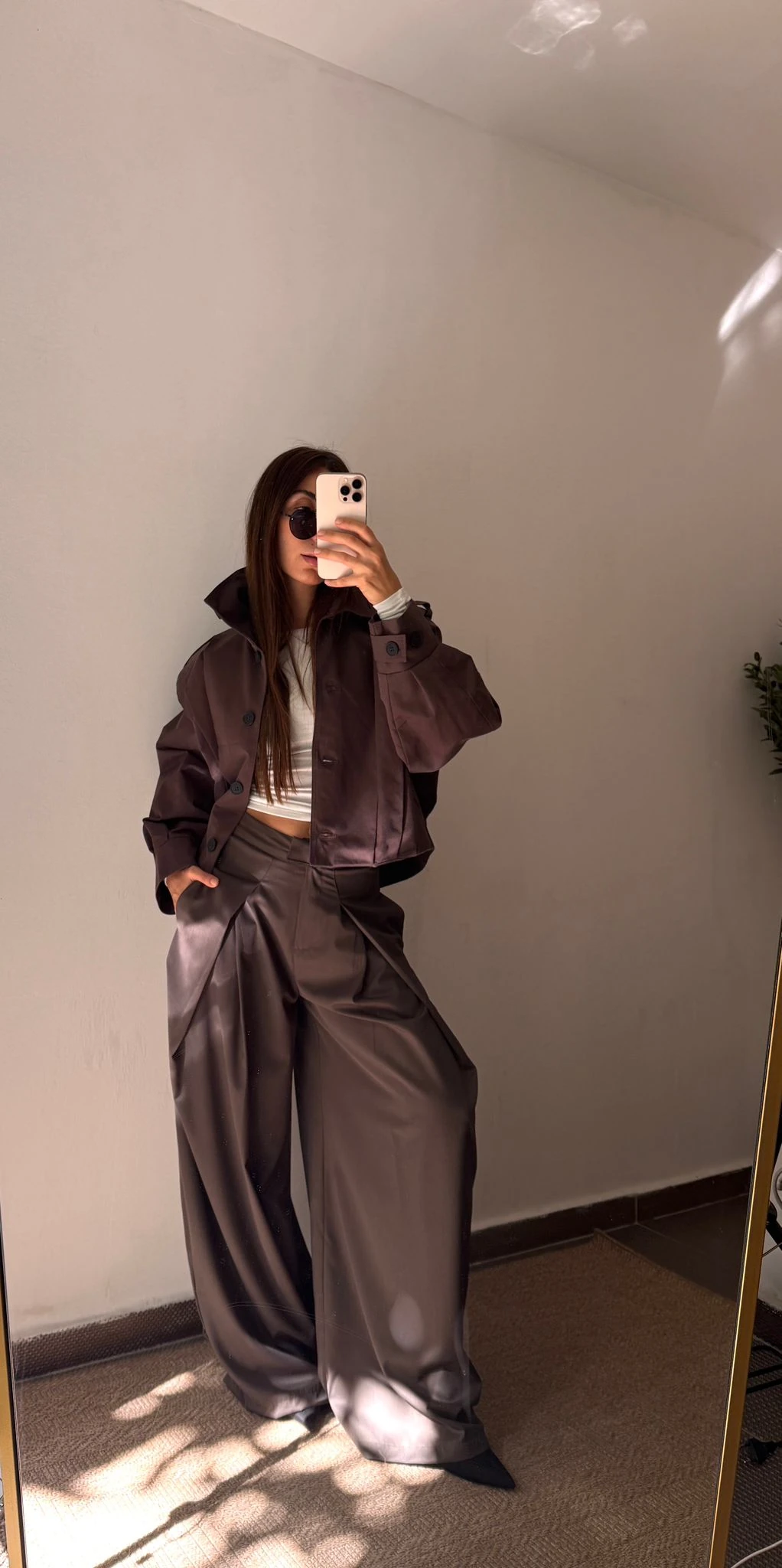 PİLİLİ BOL PAÇA PANTOLON - Kahve