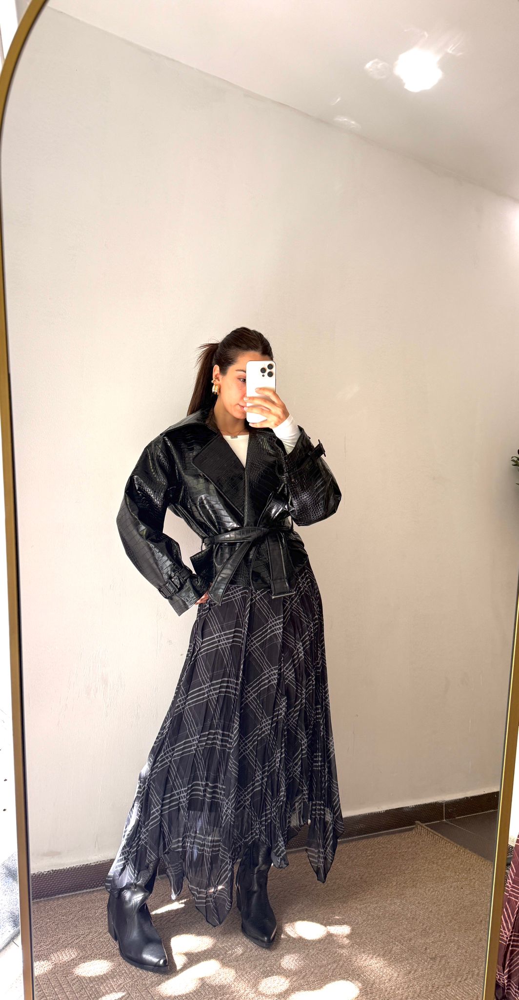 EKOSE ŞİFON ASİMETRİK ETEK - Antrasit