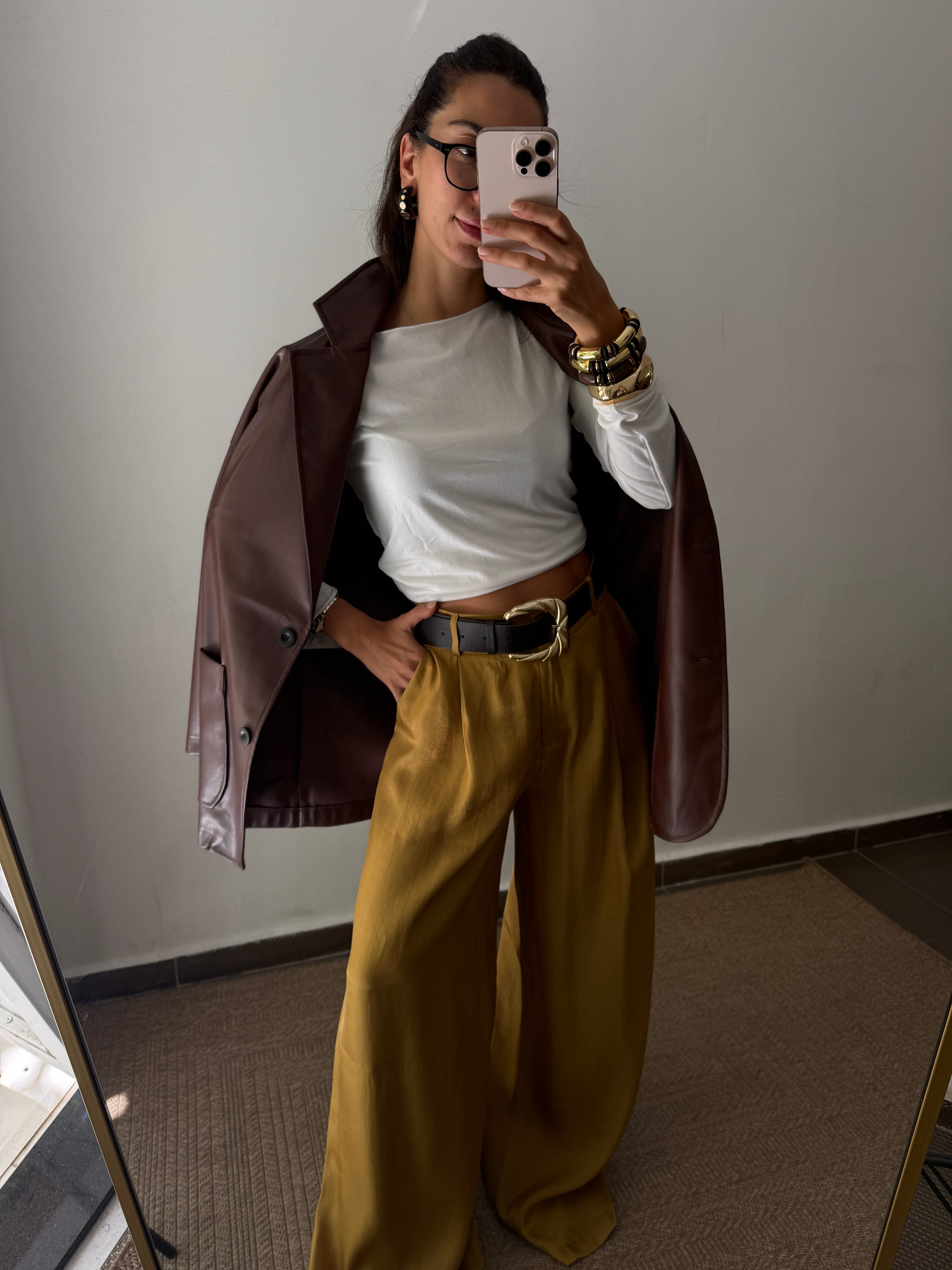 KEMERLİ SATEN PANTOLON 