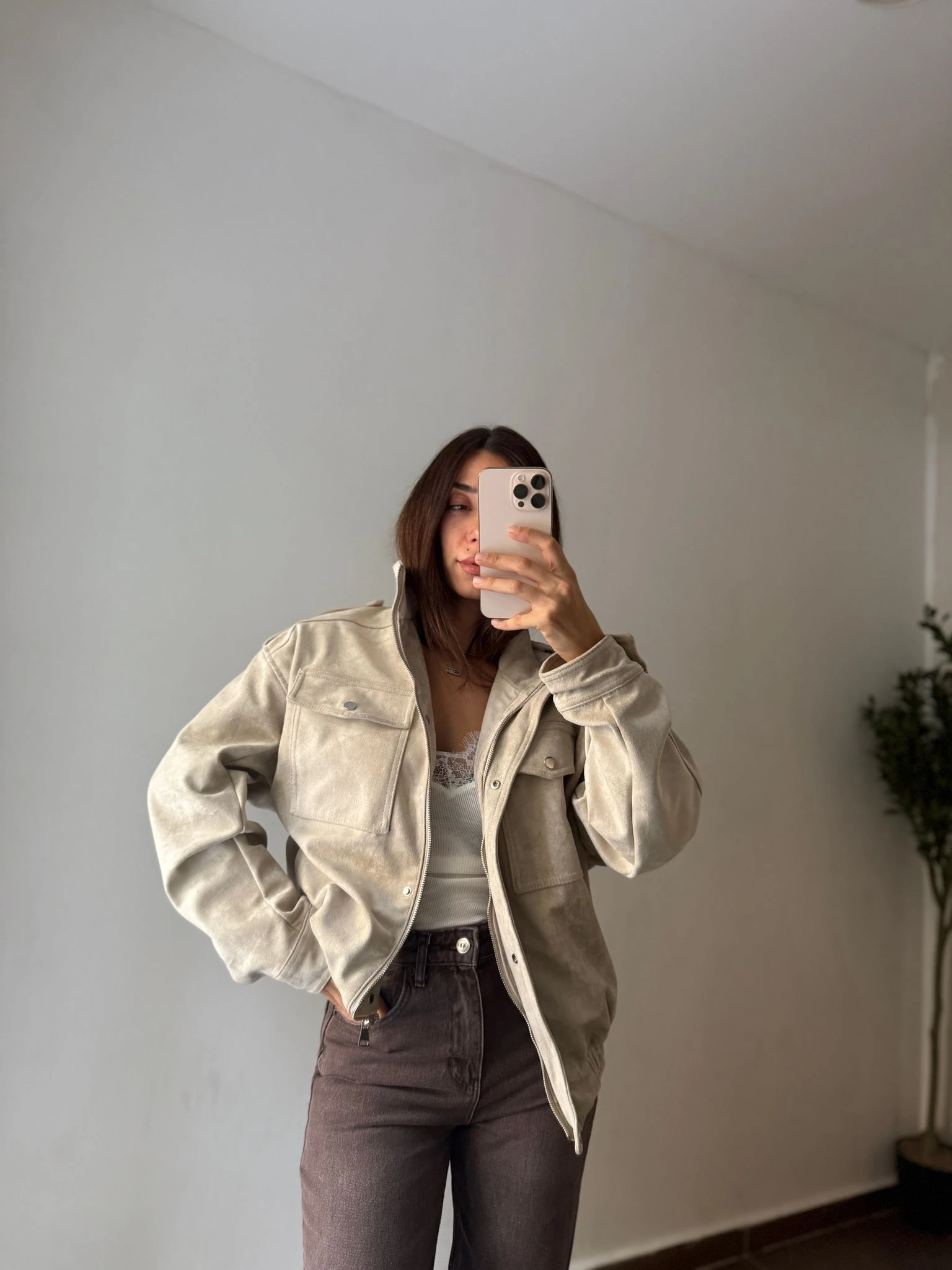 PREMİUM SÜET CEKET GAİ - Taş