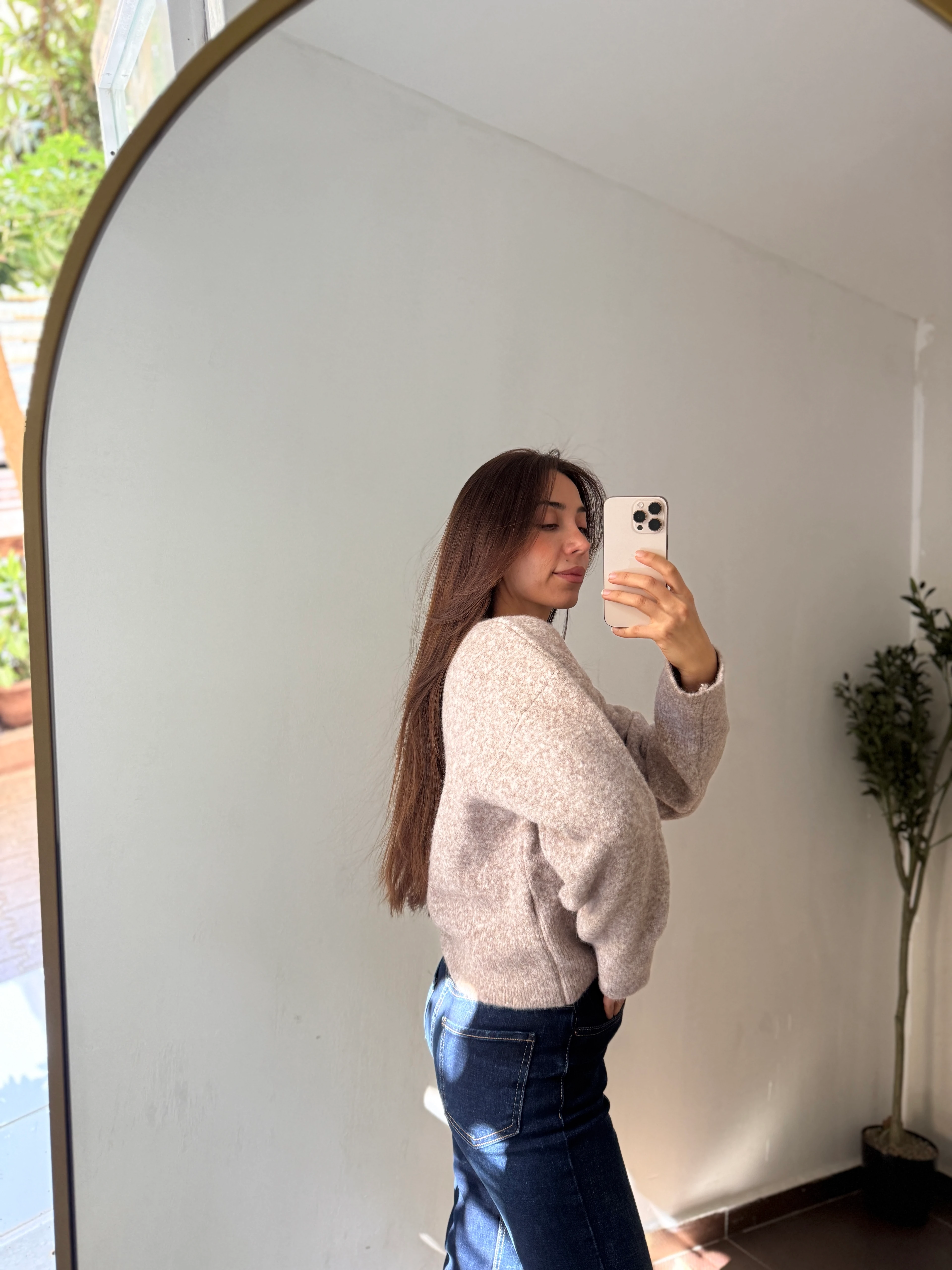 V YAKA YUMOŞ KAZAK  - Vizon