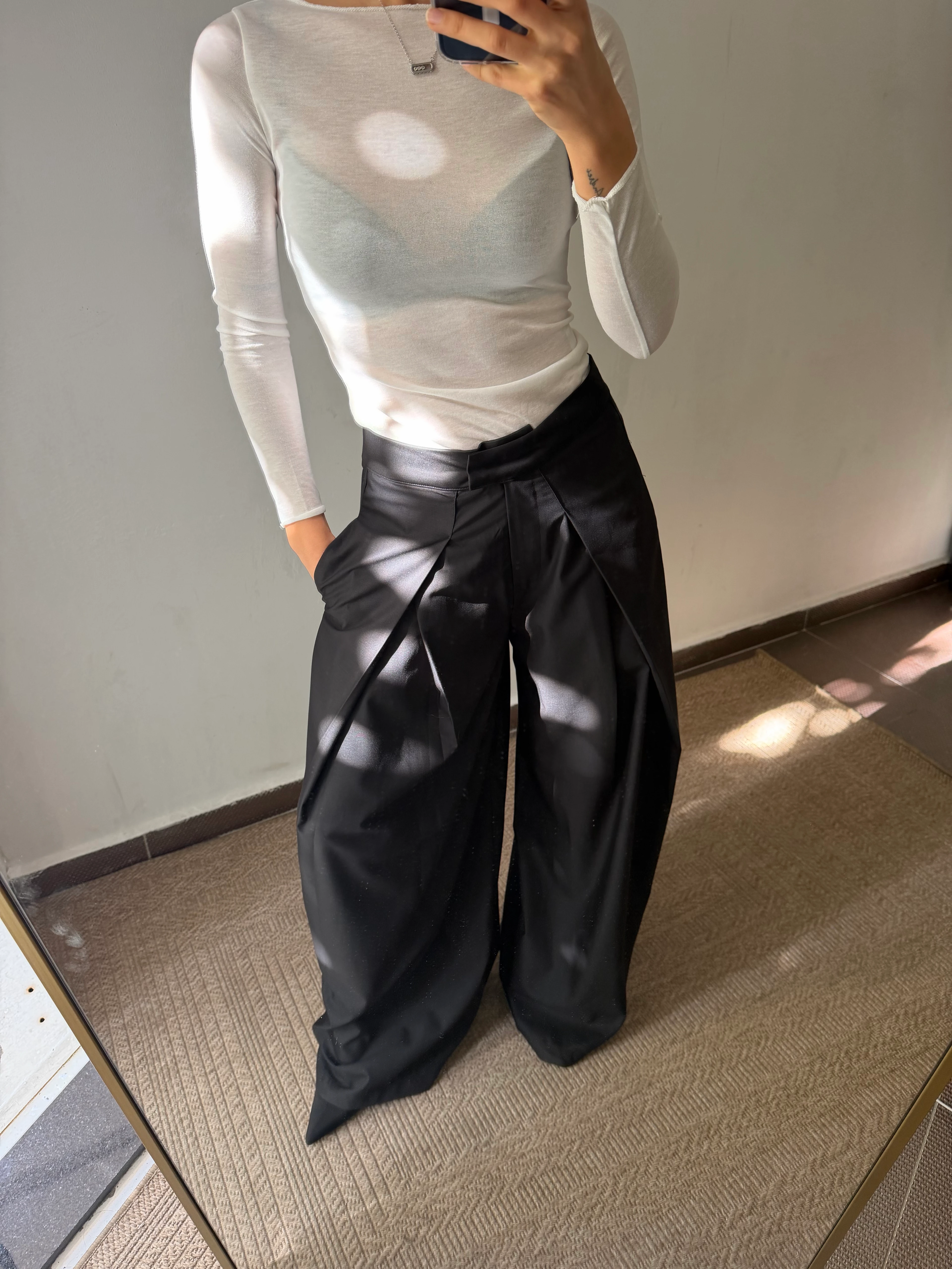 GENİŞ PAÇA ÇİFT PİLİ PANTOLON