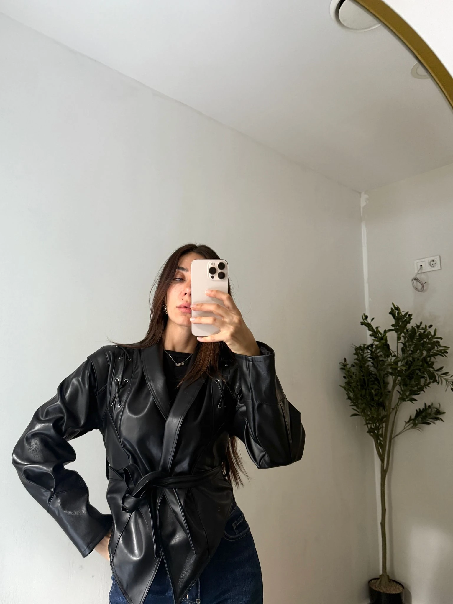 TASARIM MİLAN DERİ CEKET - Siyah