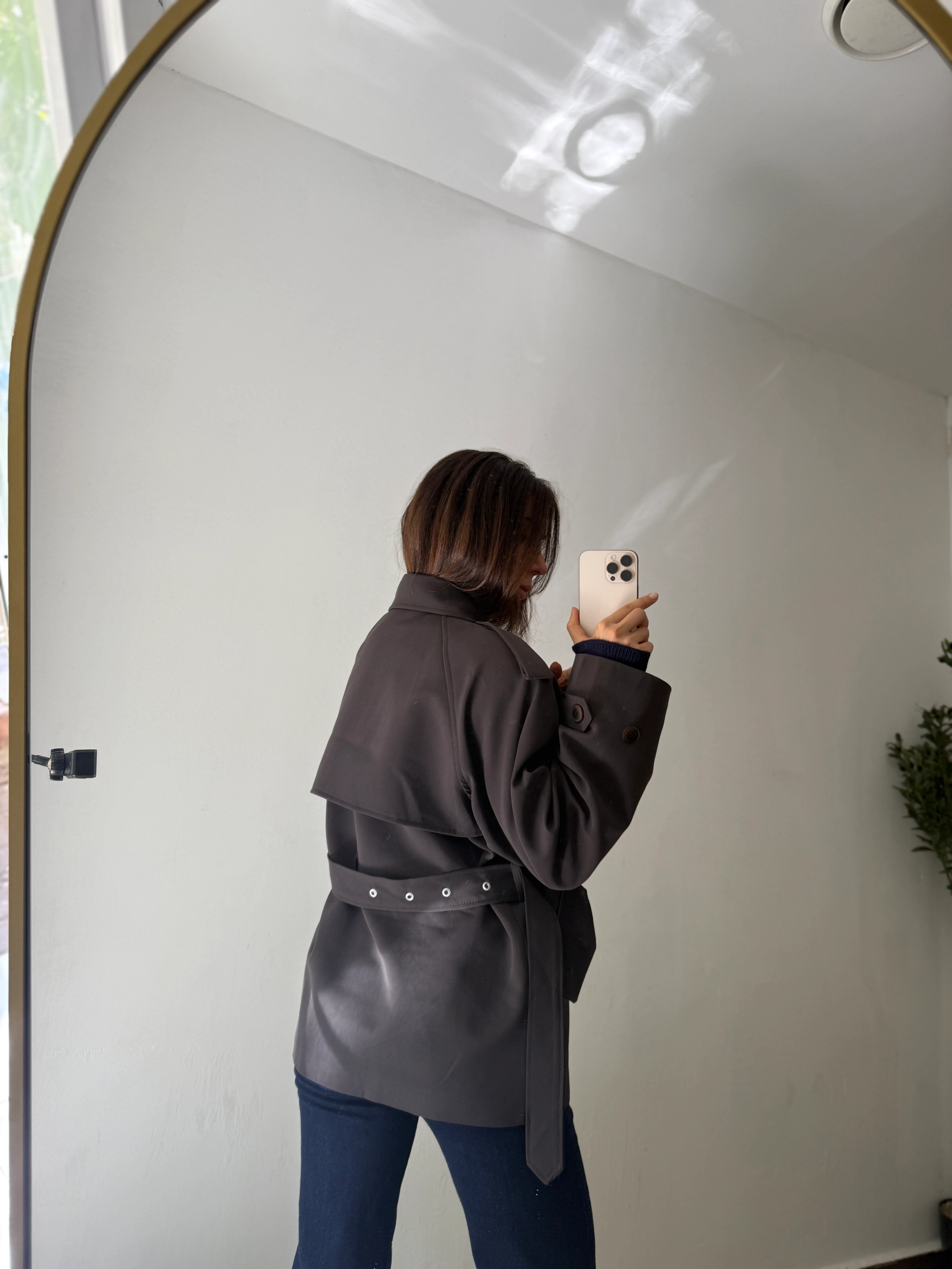 ANTRASİT KISA TRENÇKOT