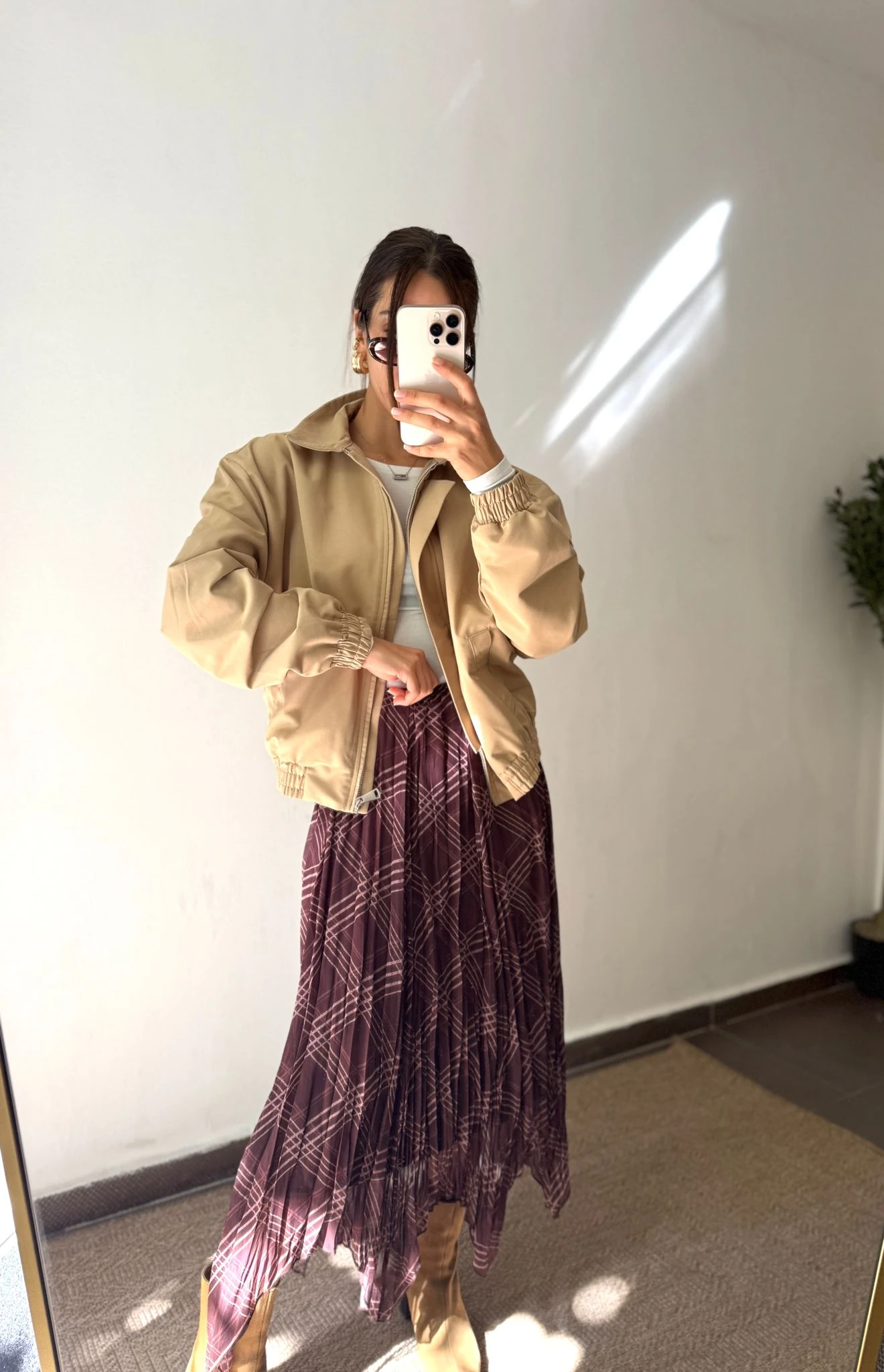 EKOSE ŞİFON ASİMETRİK ETEK - Bordo