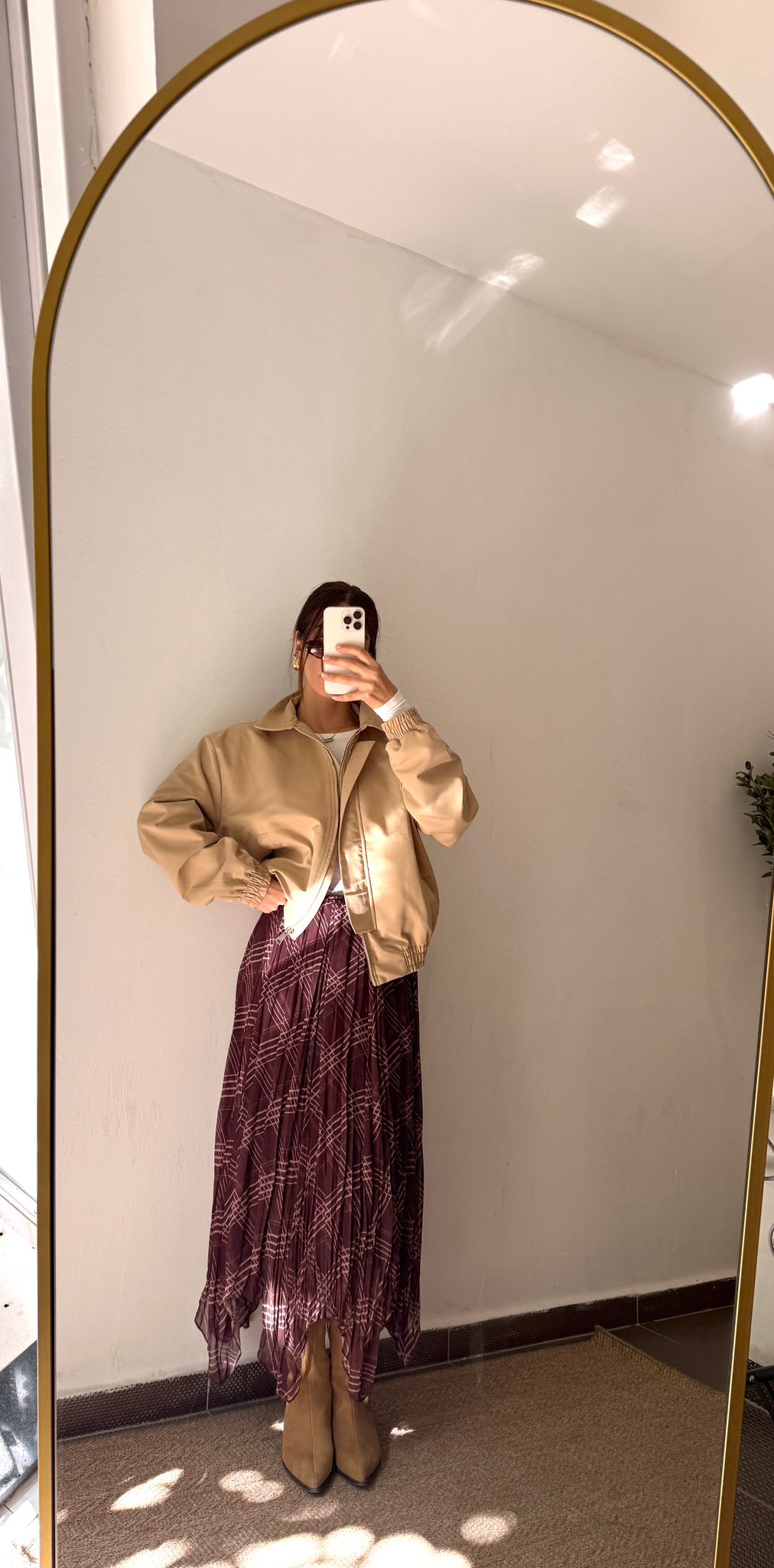 EKOSE ŞİFON ASİMETRİK ETEK - Bordo