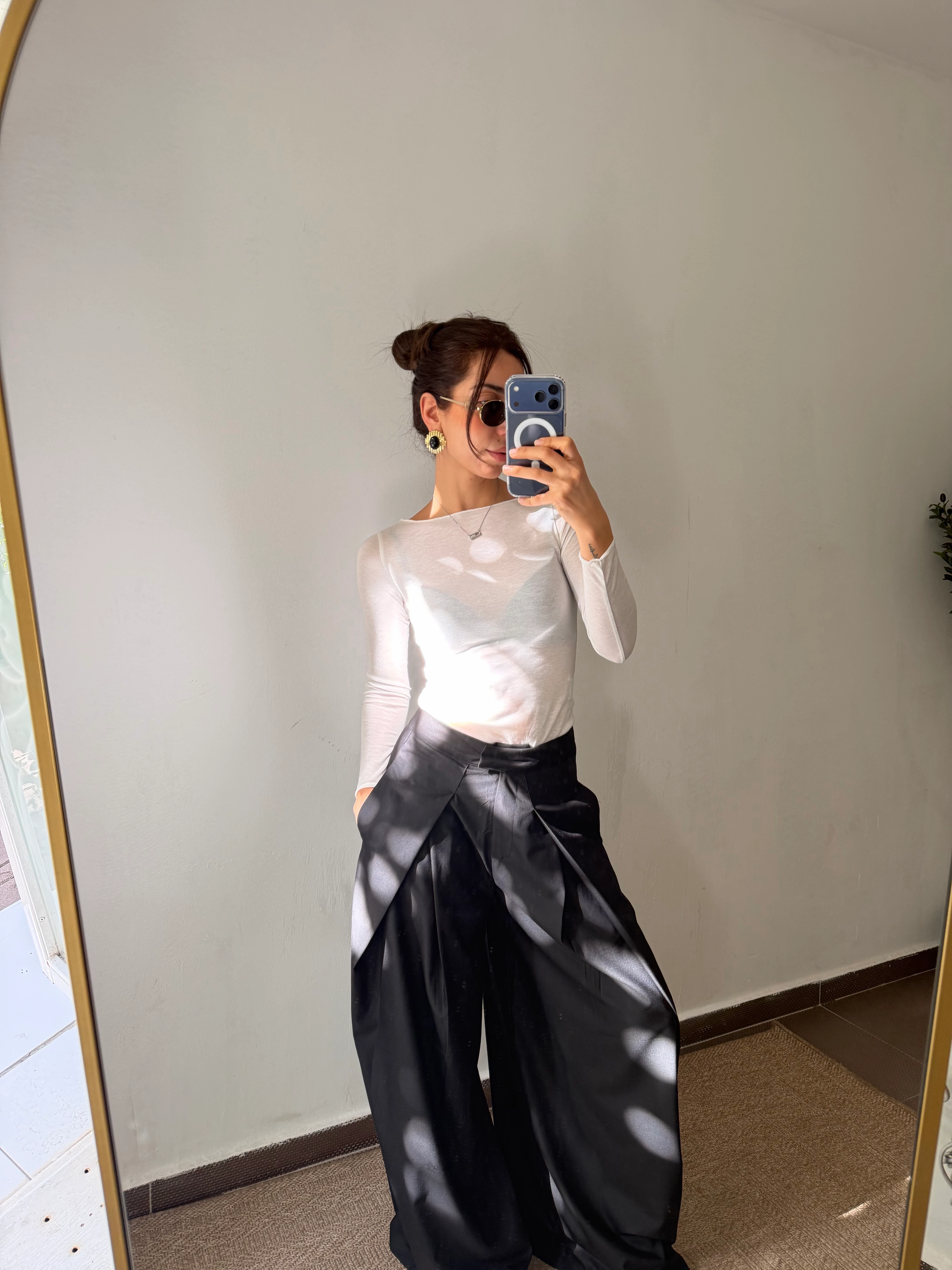 GENİŞ PAÇA ÇİFT PİLİ PANTOLON