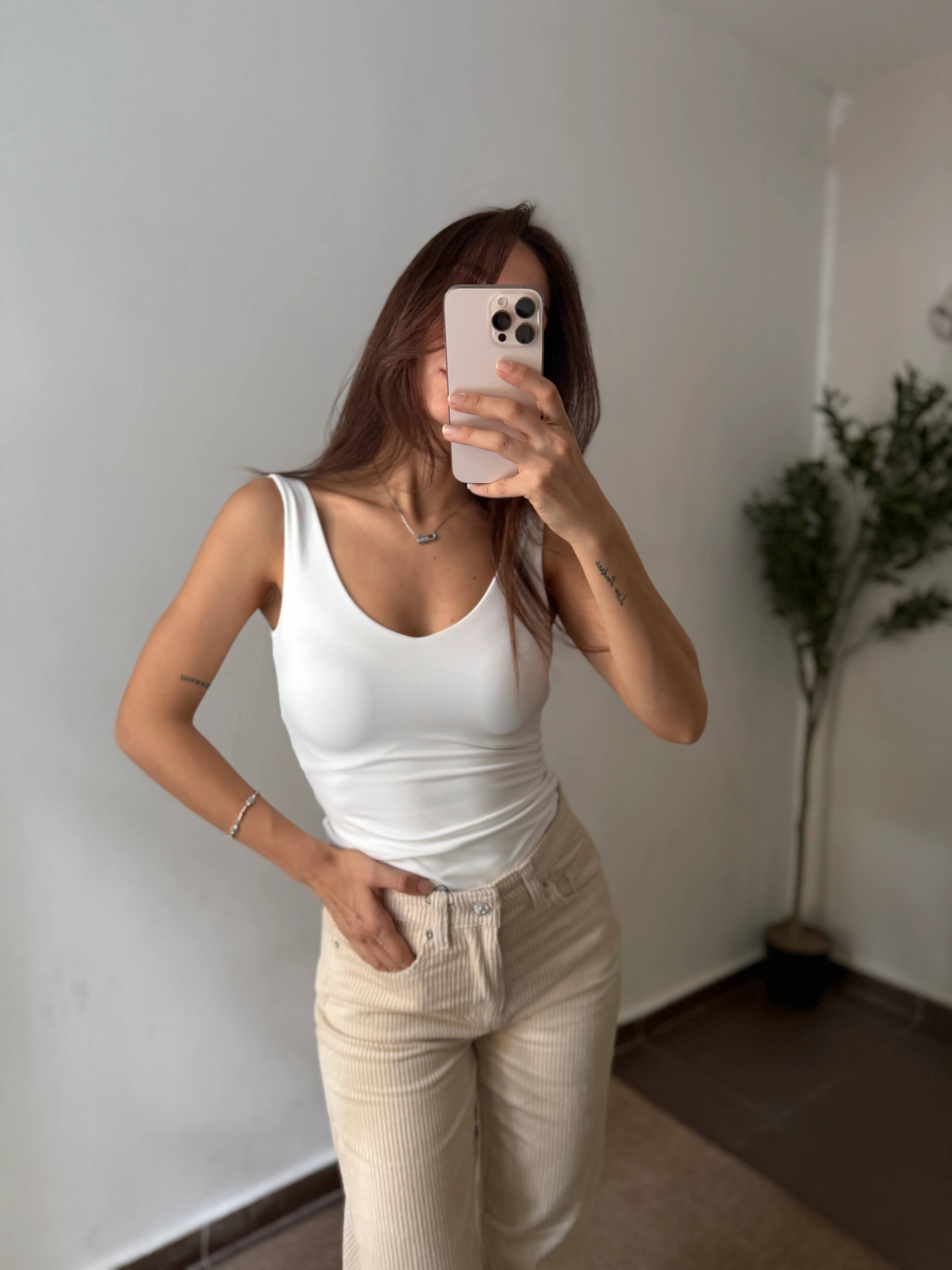 KALIN ASKI SIRT DETAY BODYSUİT - Beyaz