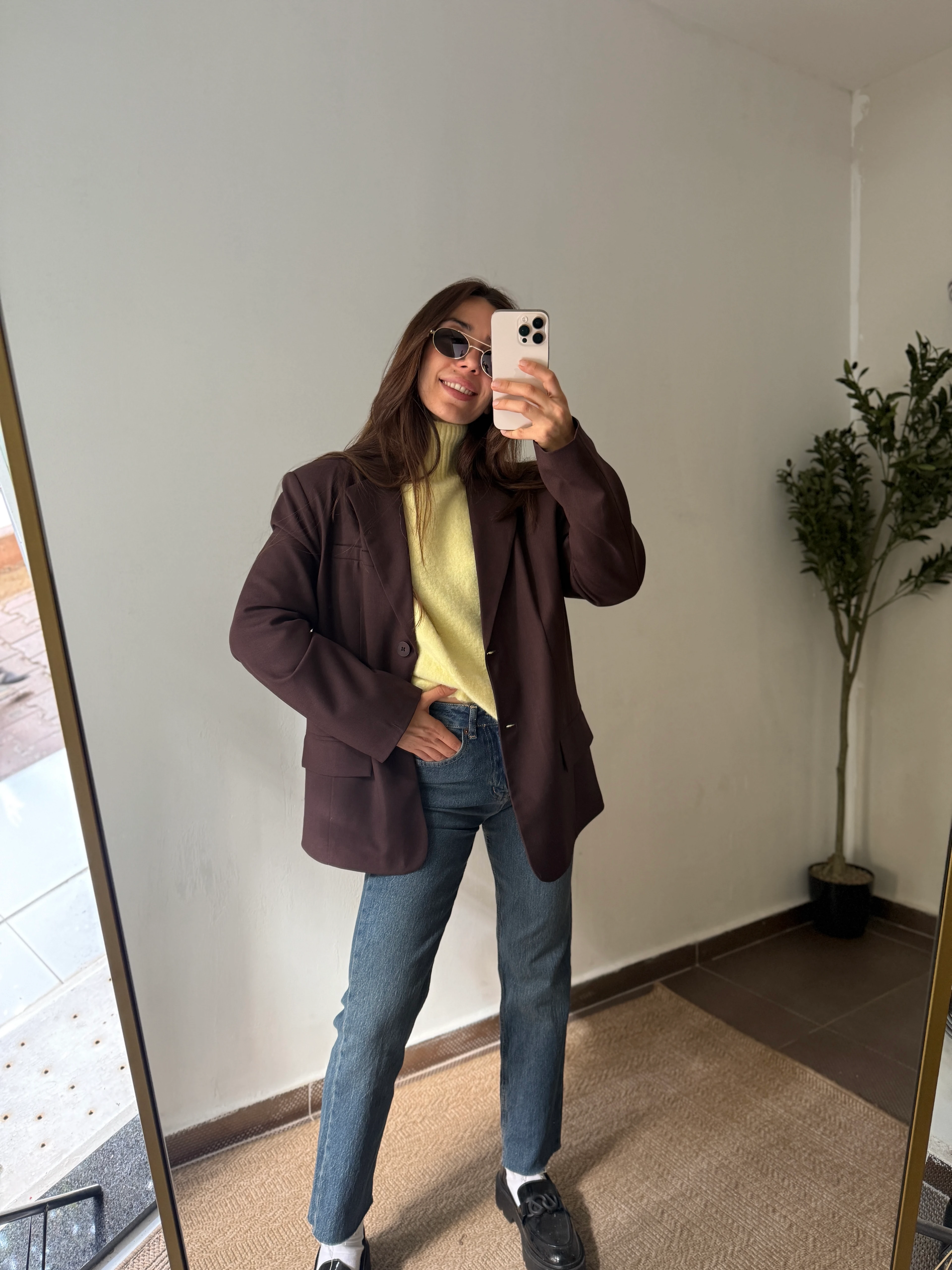 PREMİUM BLAZER CEKET SİLVA - Kahve