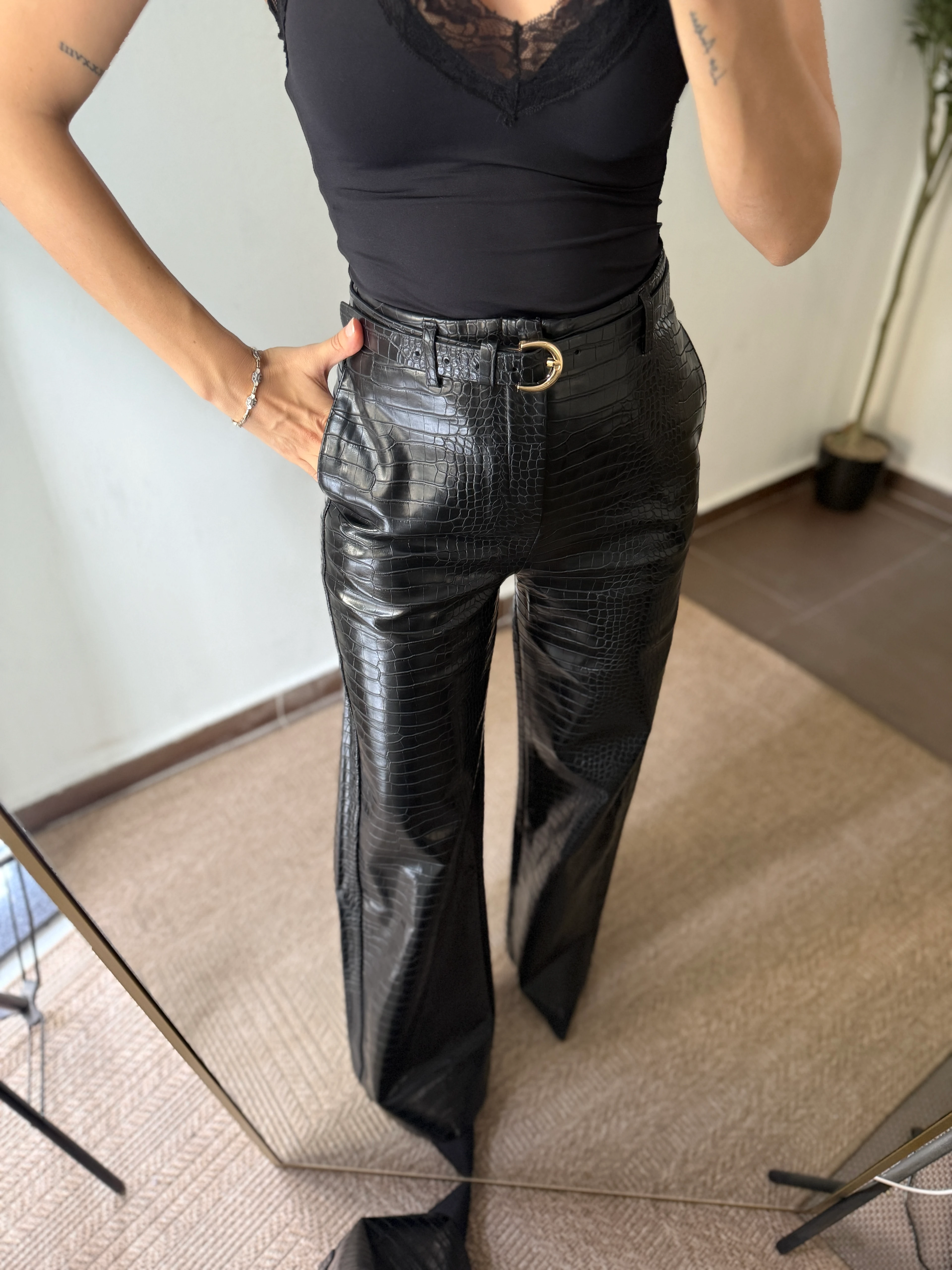 KROKO DERİ PANTOLON