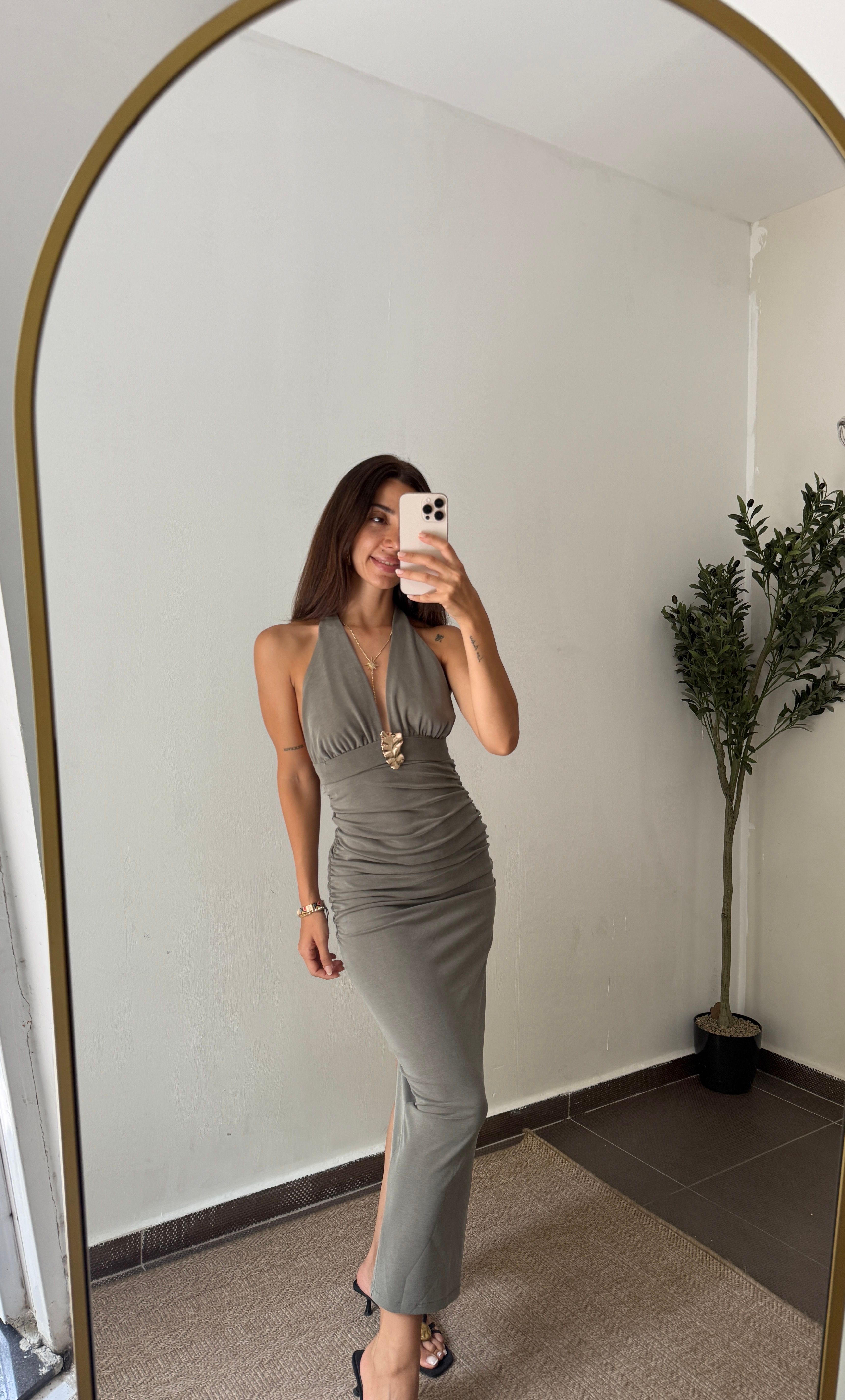 GOLD DETAY COLETTE ELBISE h