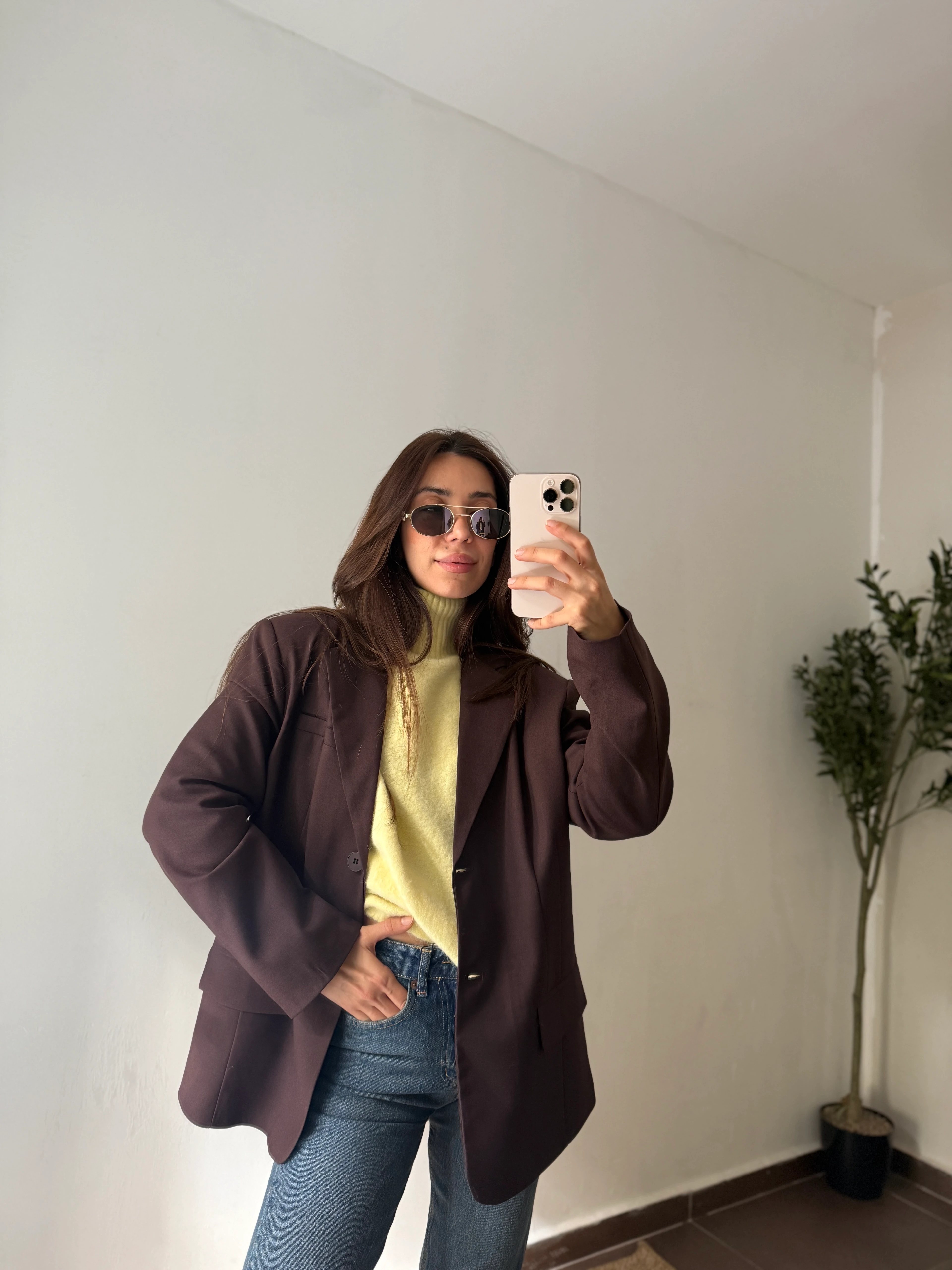 PREMİUM BLAZER CEKET SİLVA - Kahve