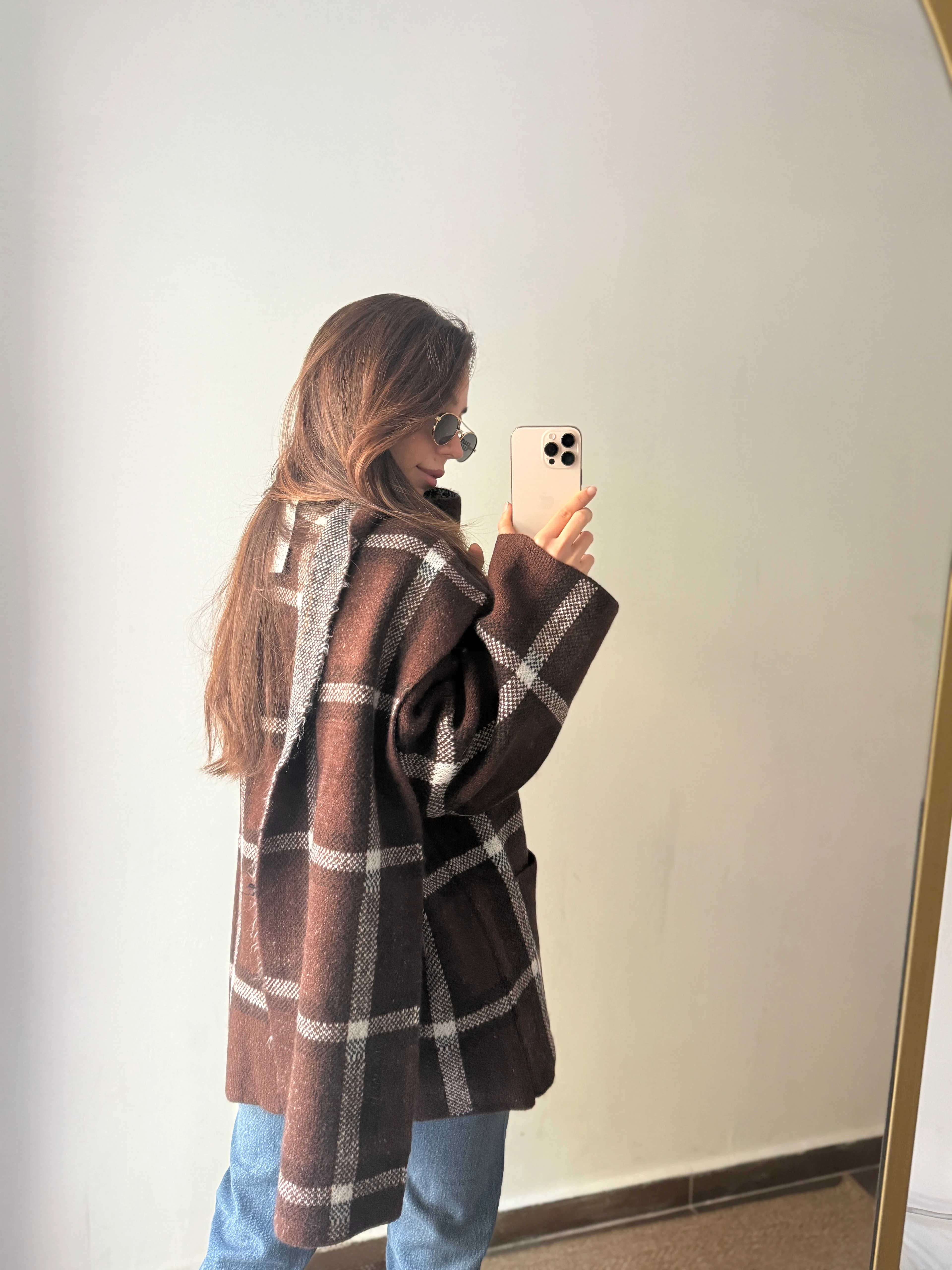 TRİKO KARE ATKILI CEKET