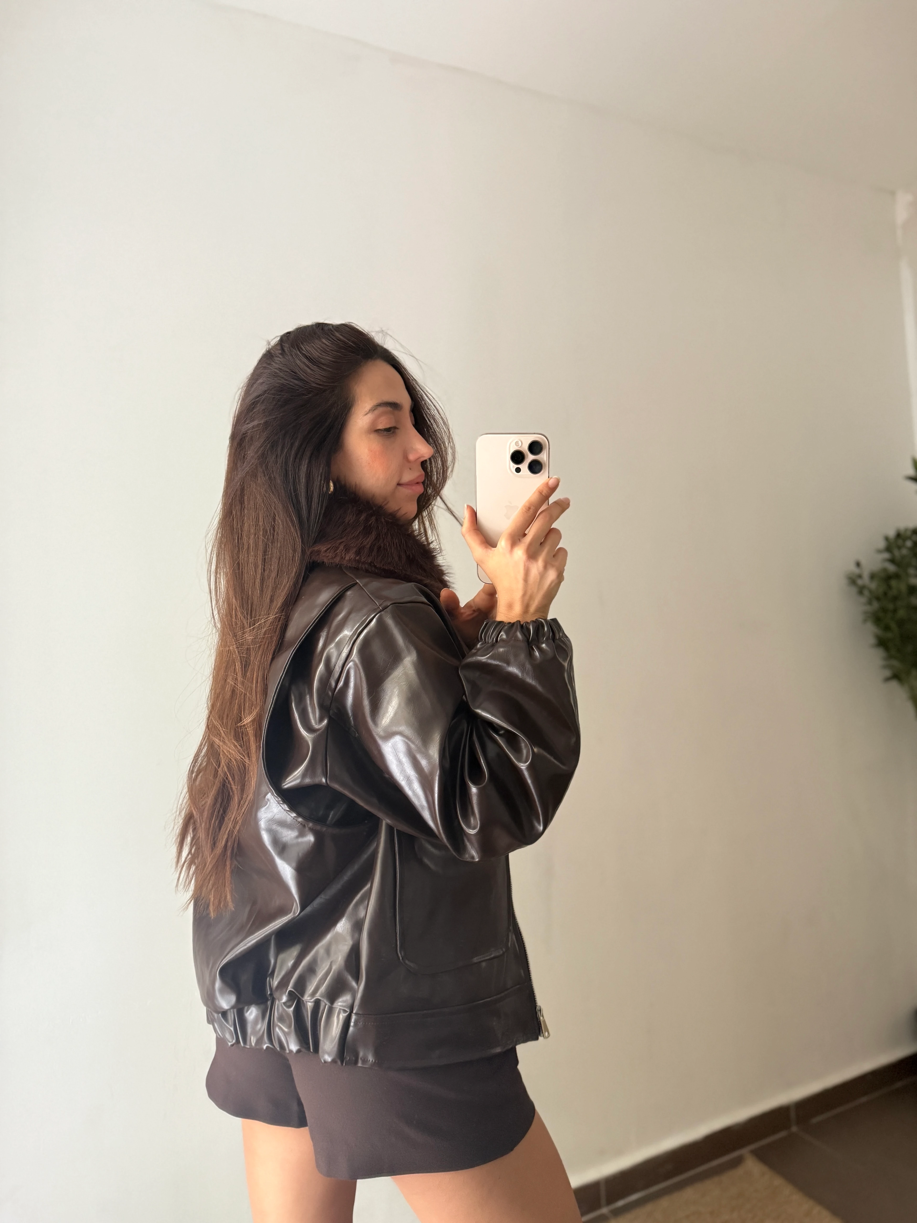 KÜRKLÜ TASARIM DERİ CEKET 