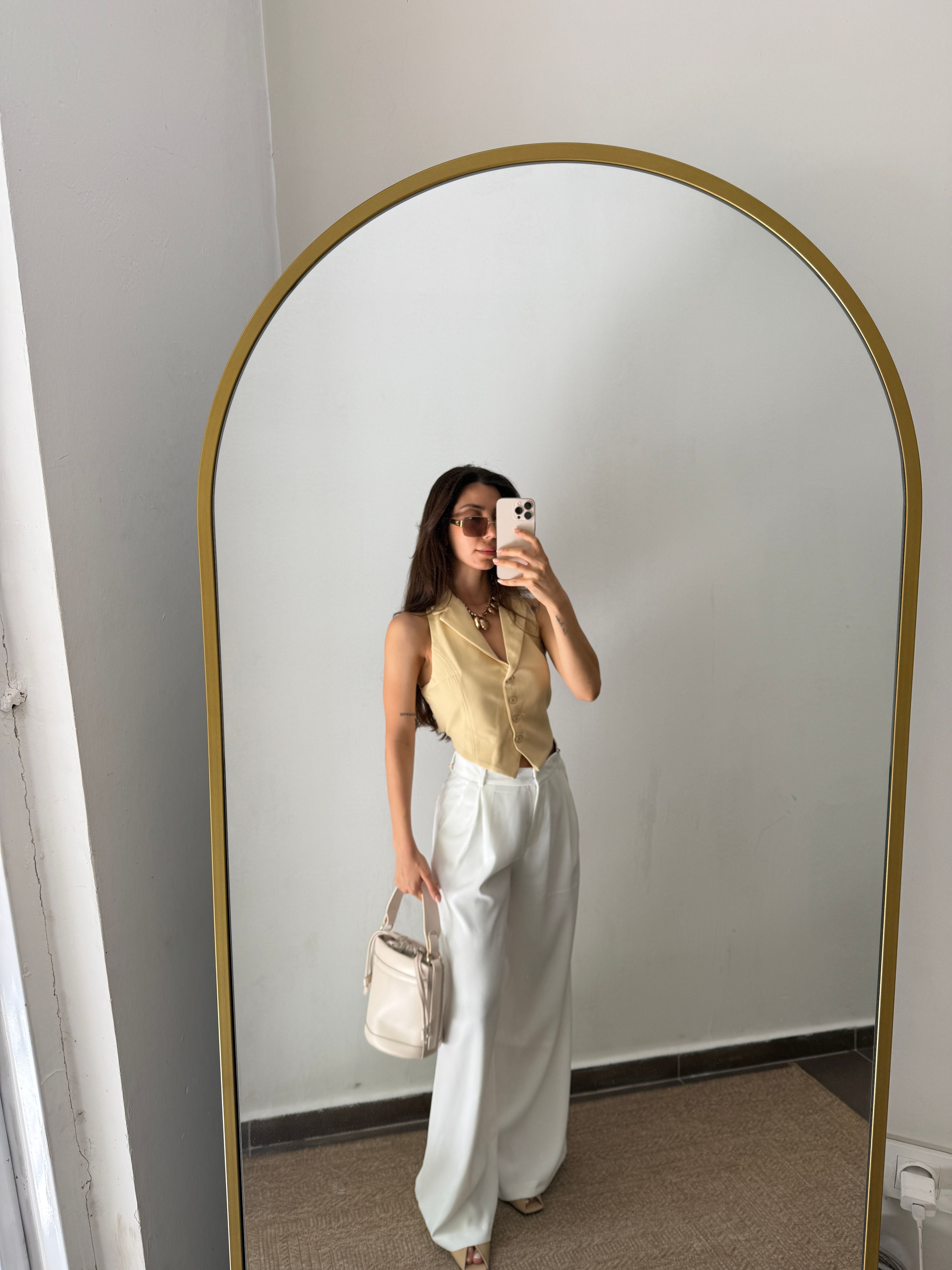 YELEK SIRT DETAYLI BUTTER YELLOW