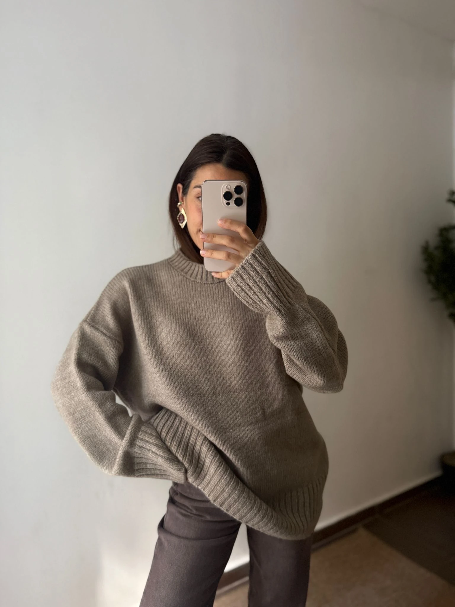 YUVARLAK YAKA YUMOŞ KAZAK  - Bej