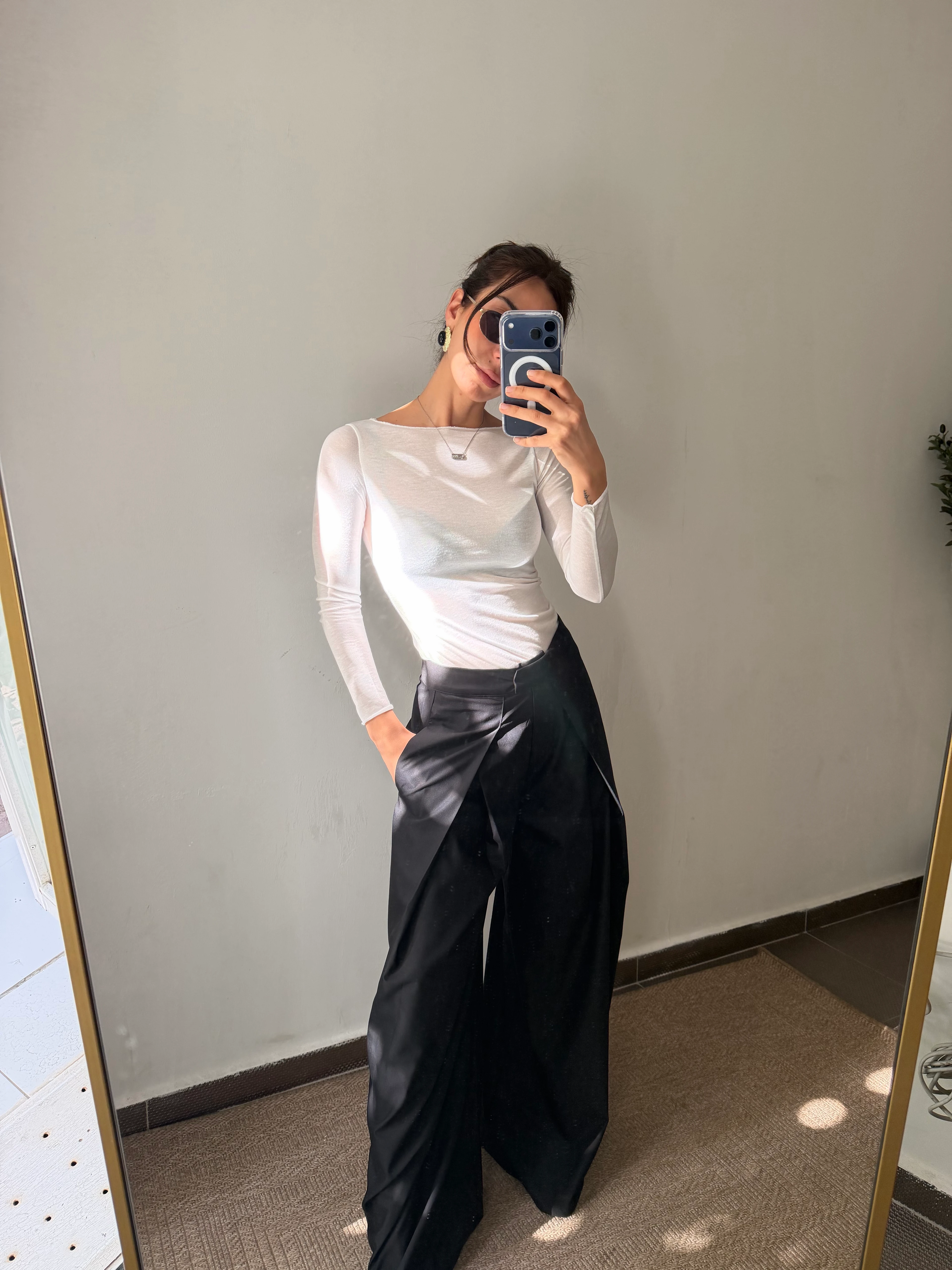 GENİŞ PAÇA ÇİFT PİLİ PANTOLON