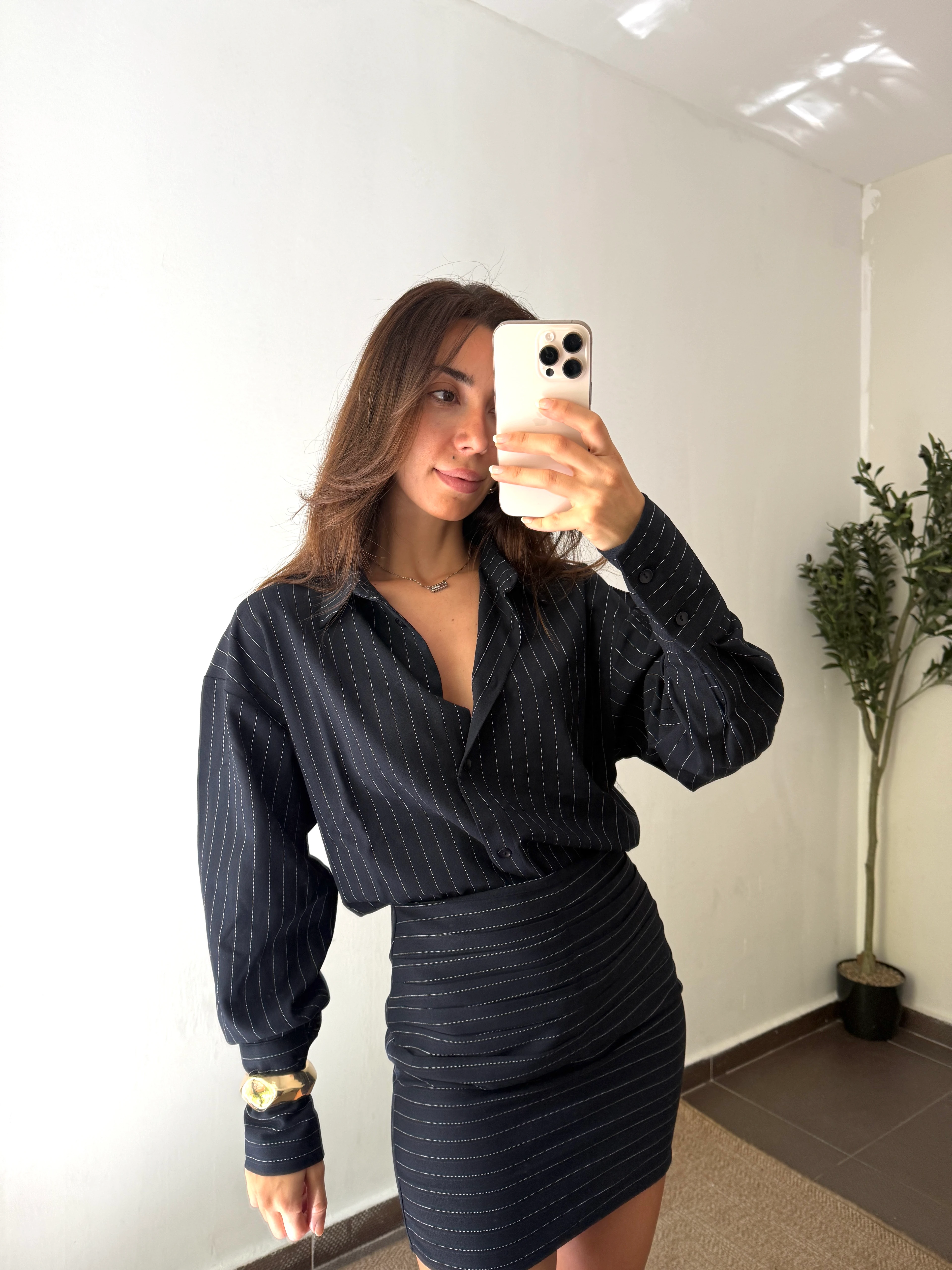 ÇİZGİLİ GÖMLEK ETEK TAKIM 