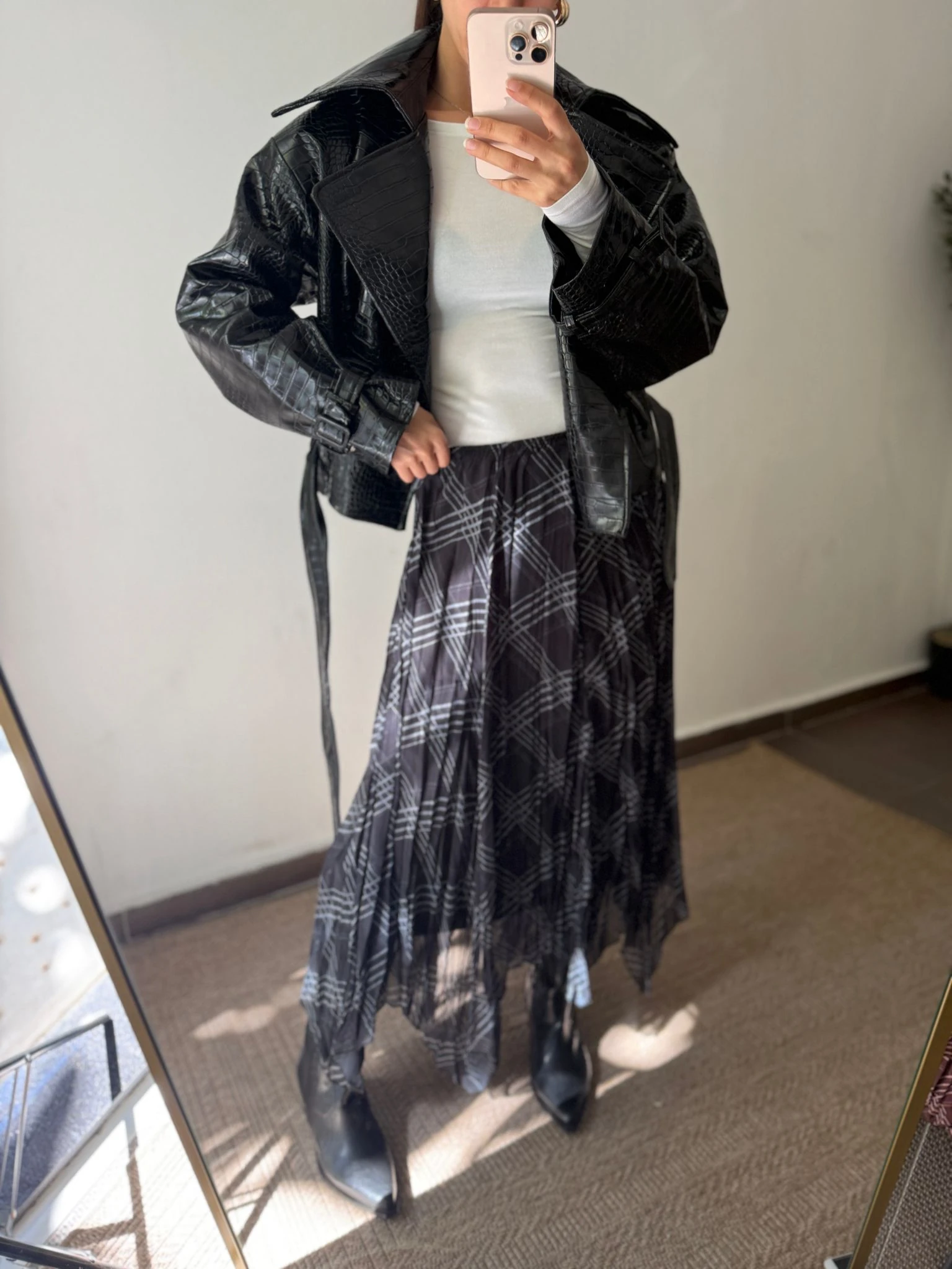 EKOSE ŞİFON ASİMETRİK ETEK - Antrasit