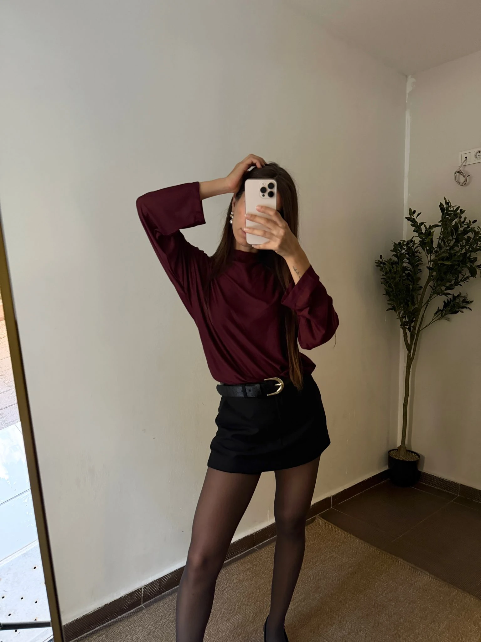 KEMERLİ PREMİUM ŞORT ETEK  - Siyah