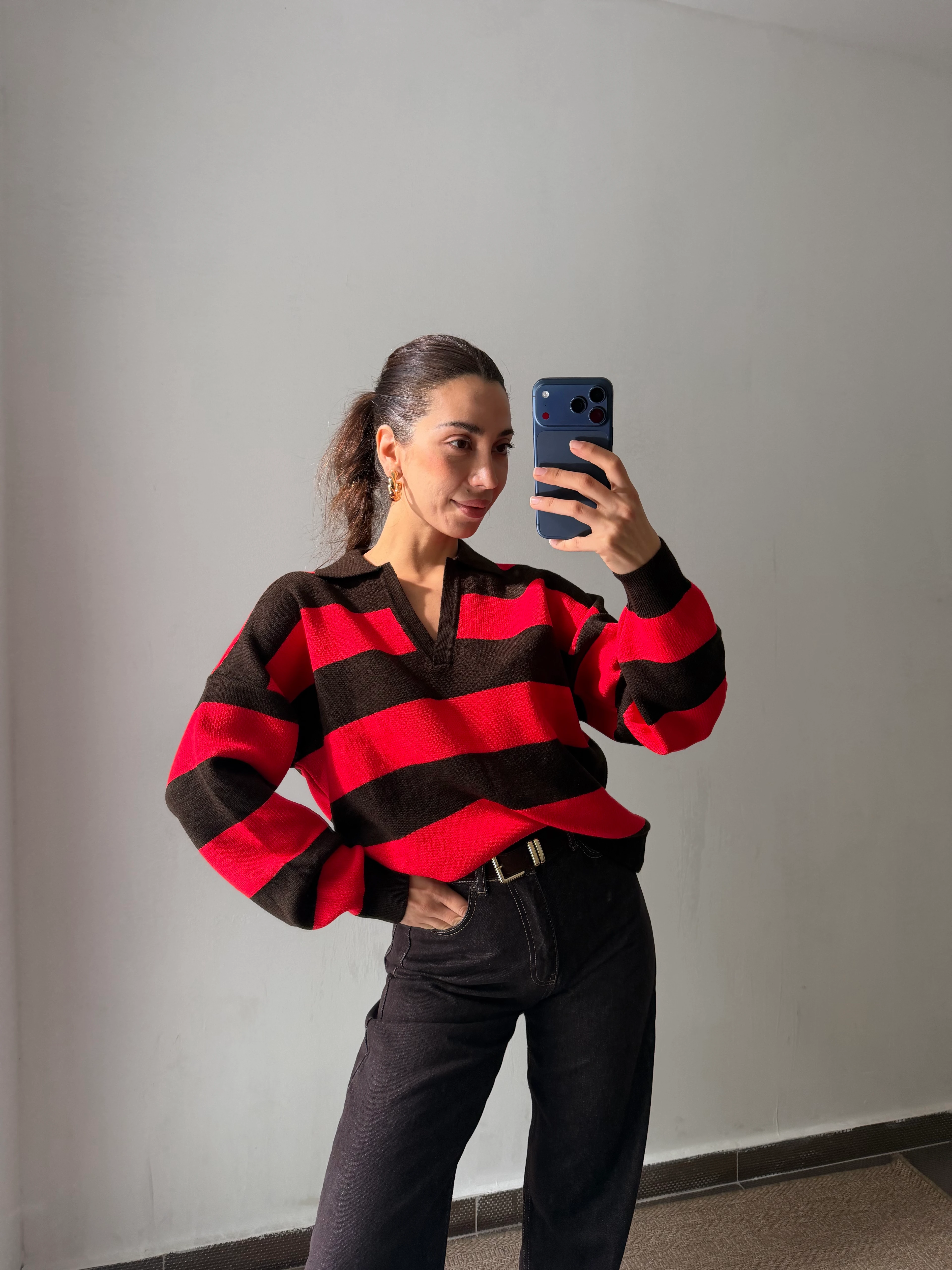 KALIN ÇİZGİLİ POLO YAKA 