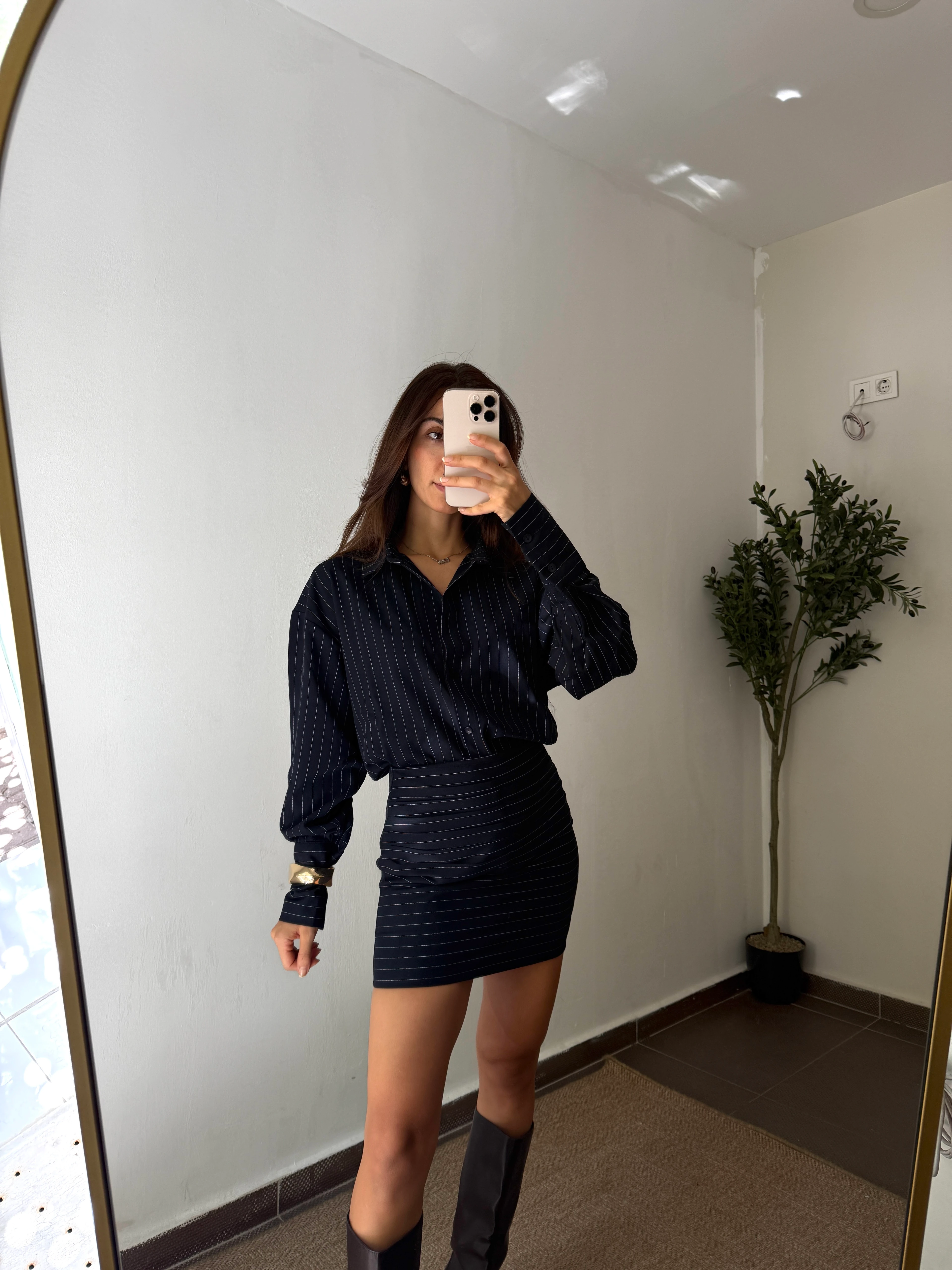 ÇİZGİLİ GÖMLEK ETEK TAKIM 