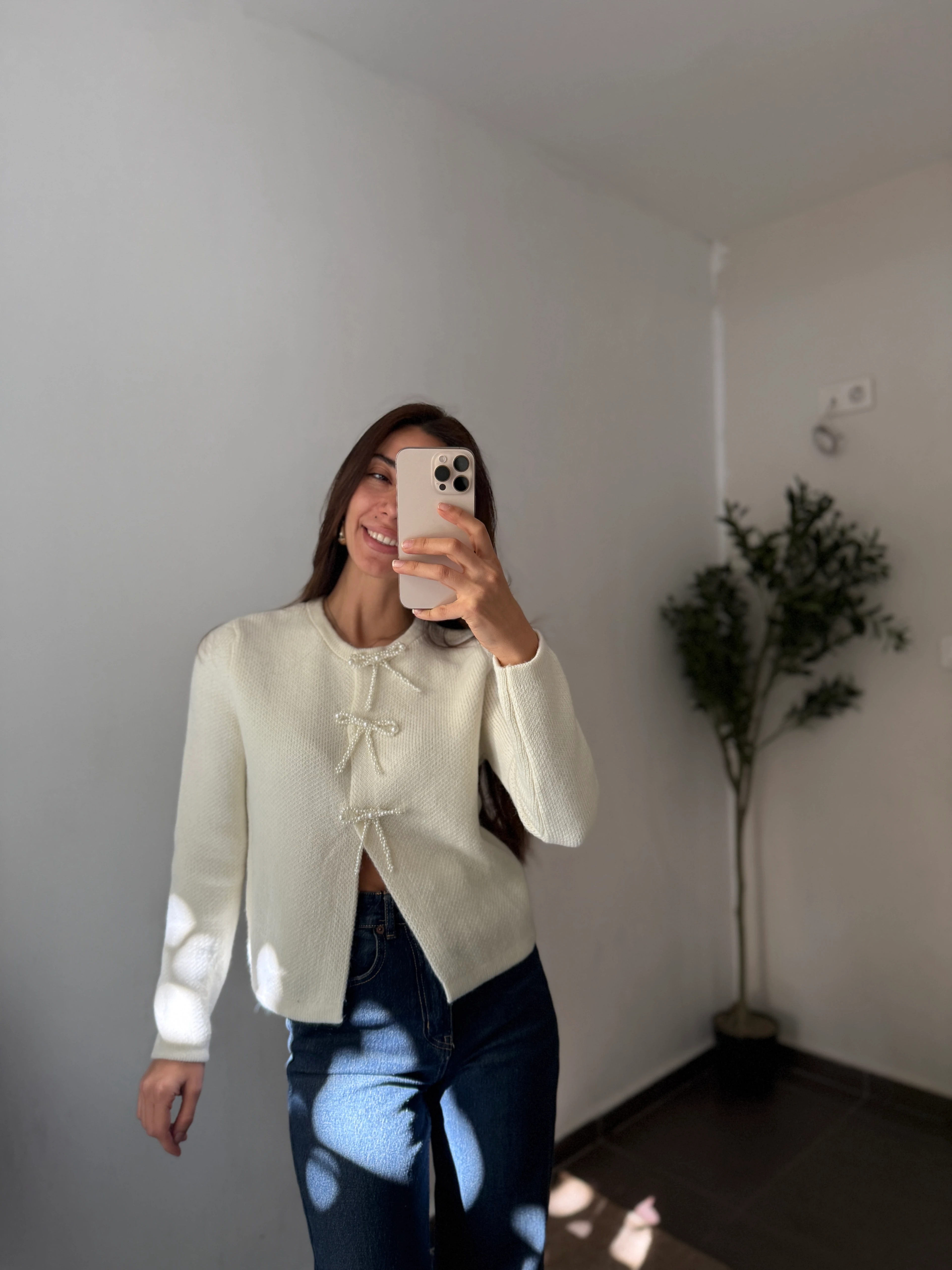 BONCUK KURDELA DETAYLI TRİKO - Taş