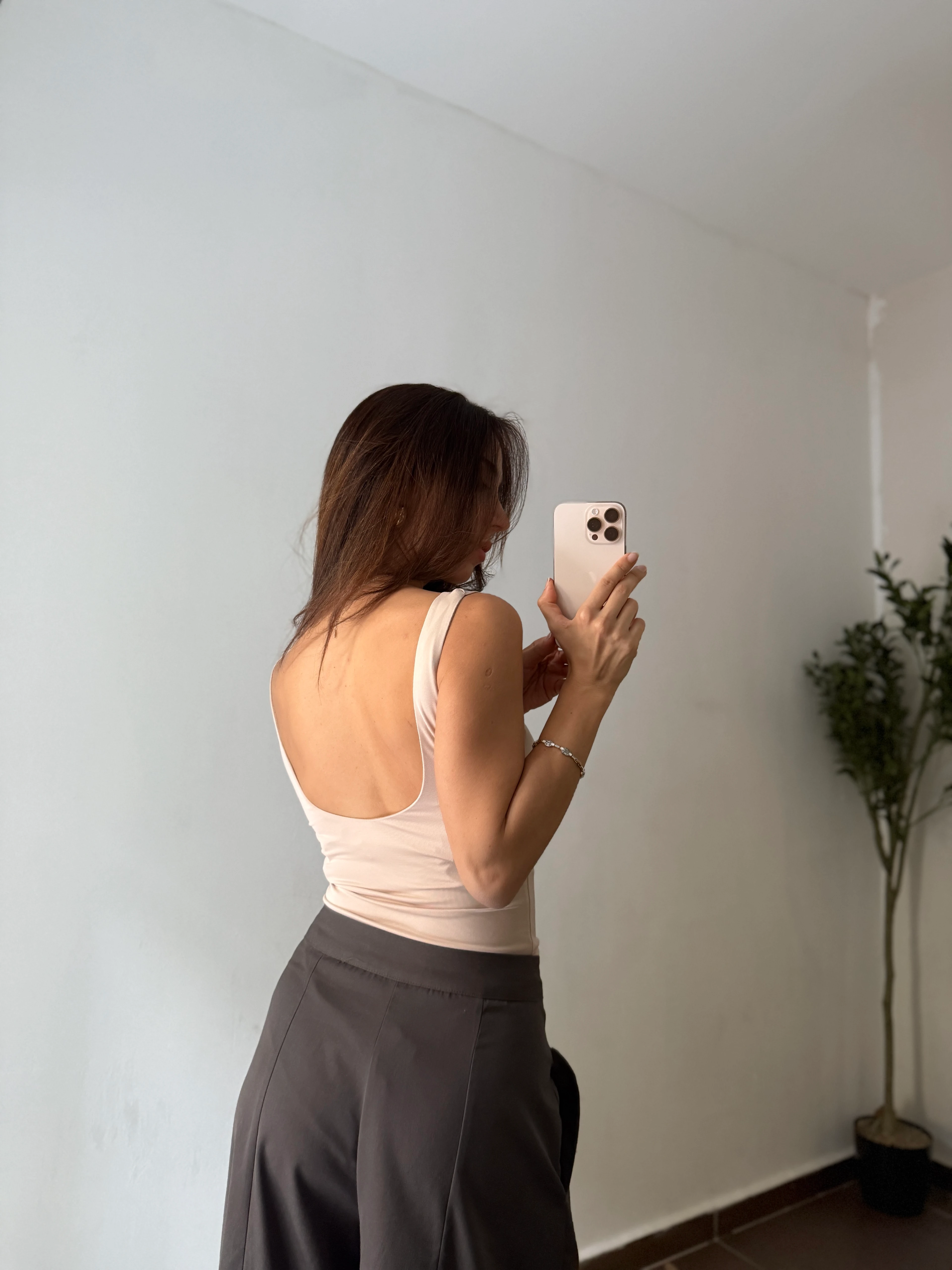 KALIN ASKI SIRT DETAY BODYSUİT - Bej