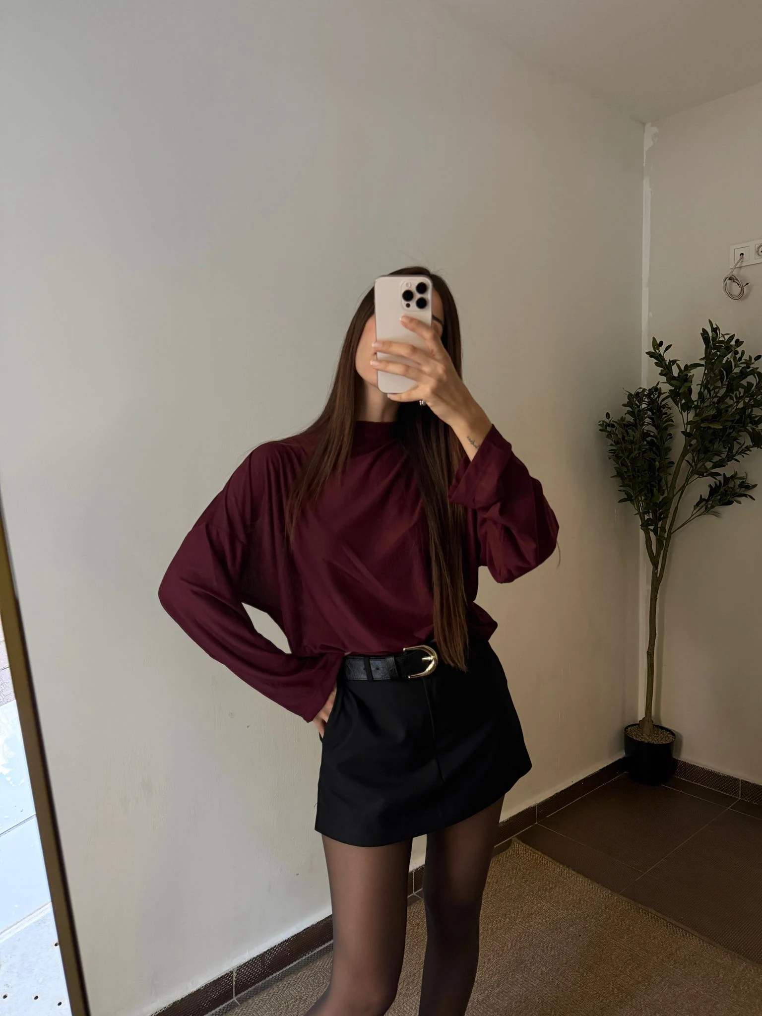 KEMERLİ PREMİUM ŞORT ETEK  - Siyah