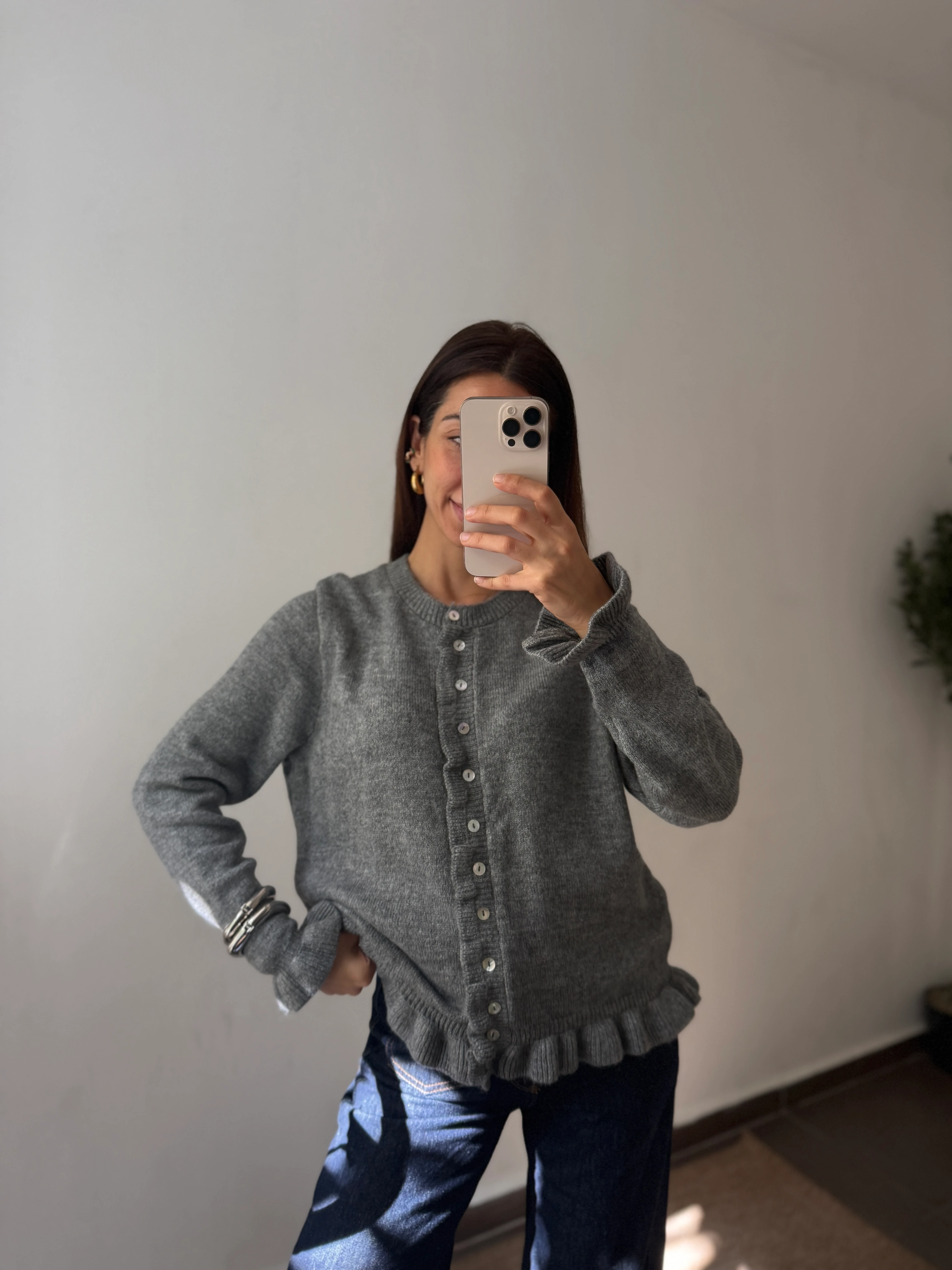 FIRFIRLI TRİKO HIRKA  - Gri