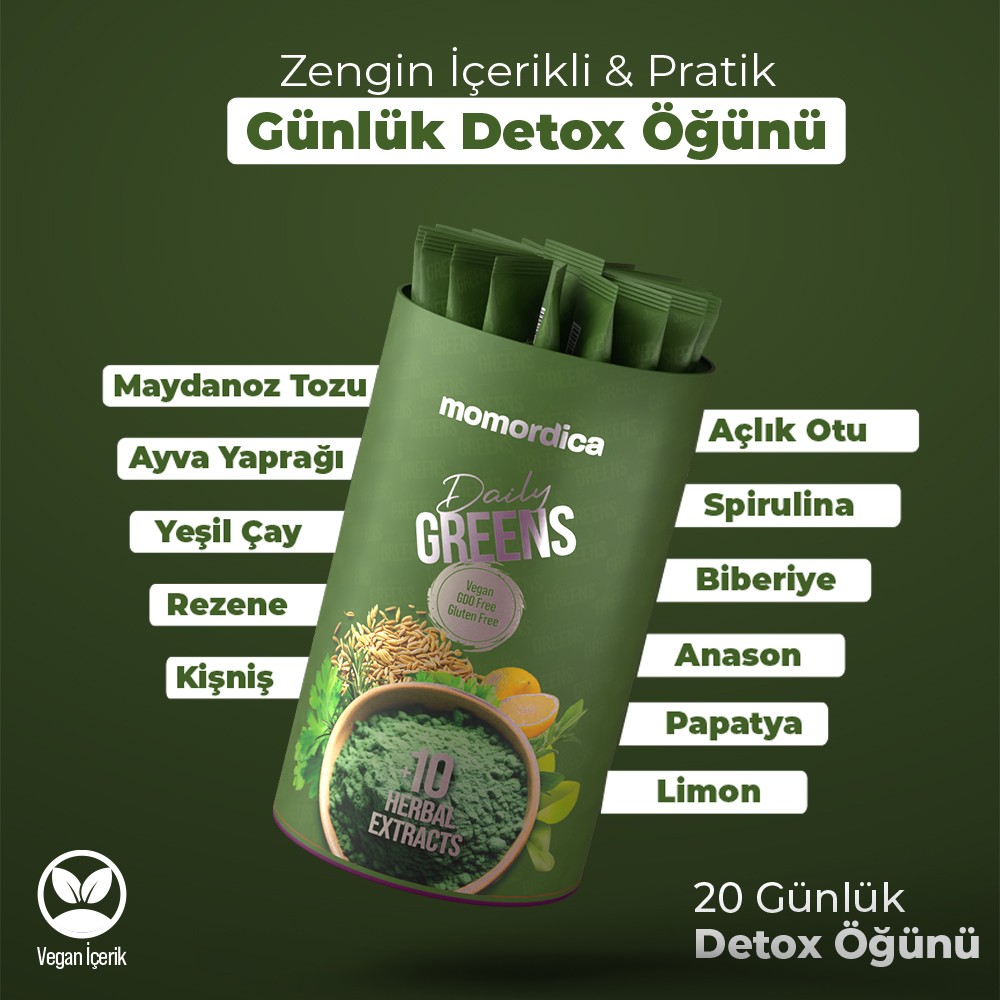 Daily Greens - 11 Bitki İçeren 20 Günlük Öğün Tozu Vegan