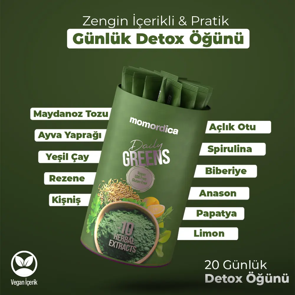 Momordica Daily Greens | Yeşillik & Detoks Karışımı - 20 Günlük