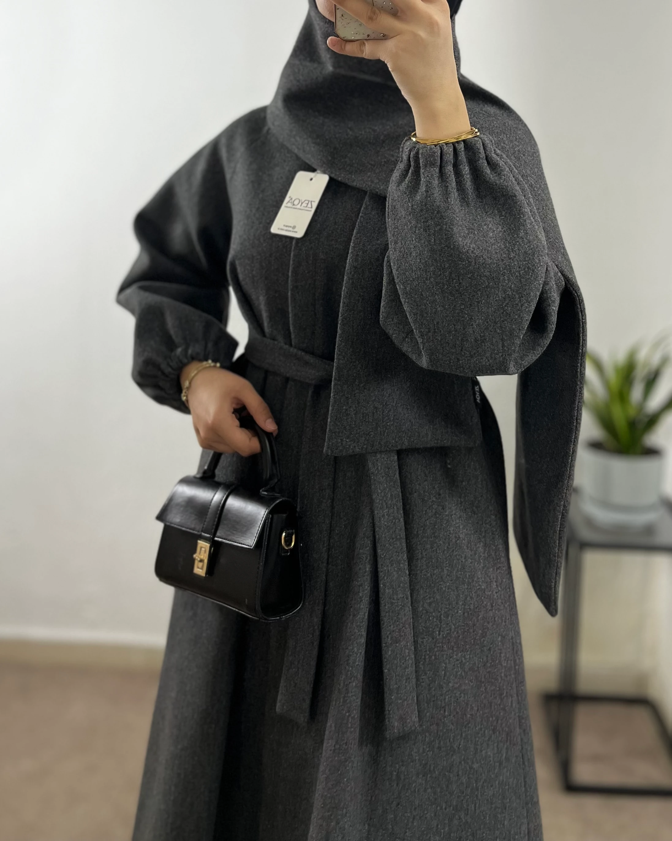 Astarlı Mevlana Kaban+Atkı Hediyeli - Antrasit