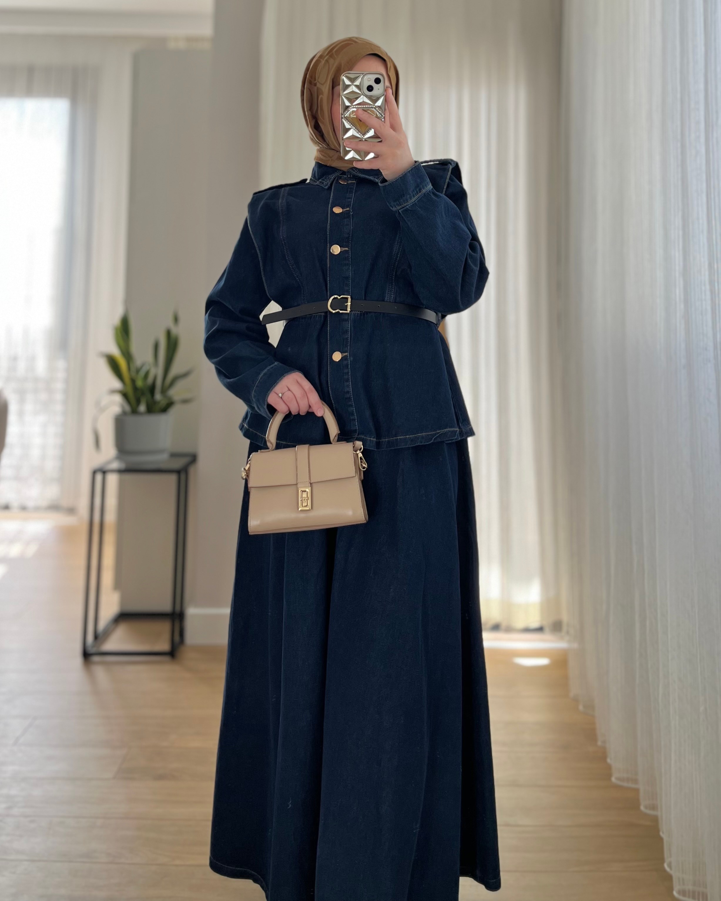 Ceketli Denim Takım 