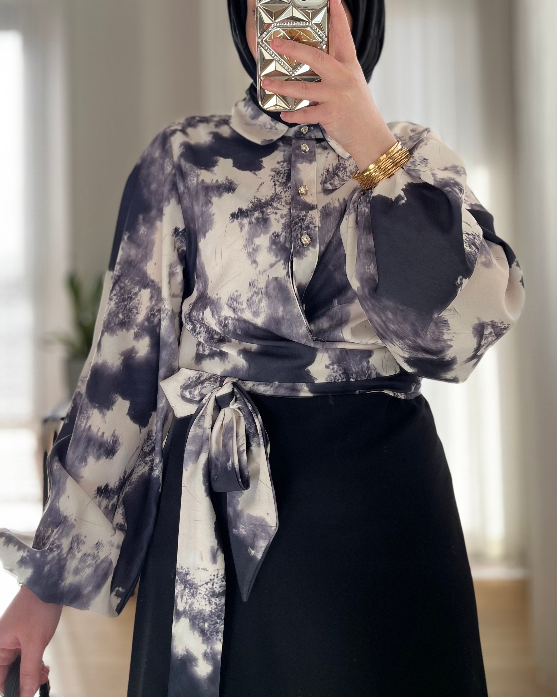 Kuşaklı Batik Gömlek 