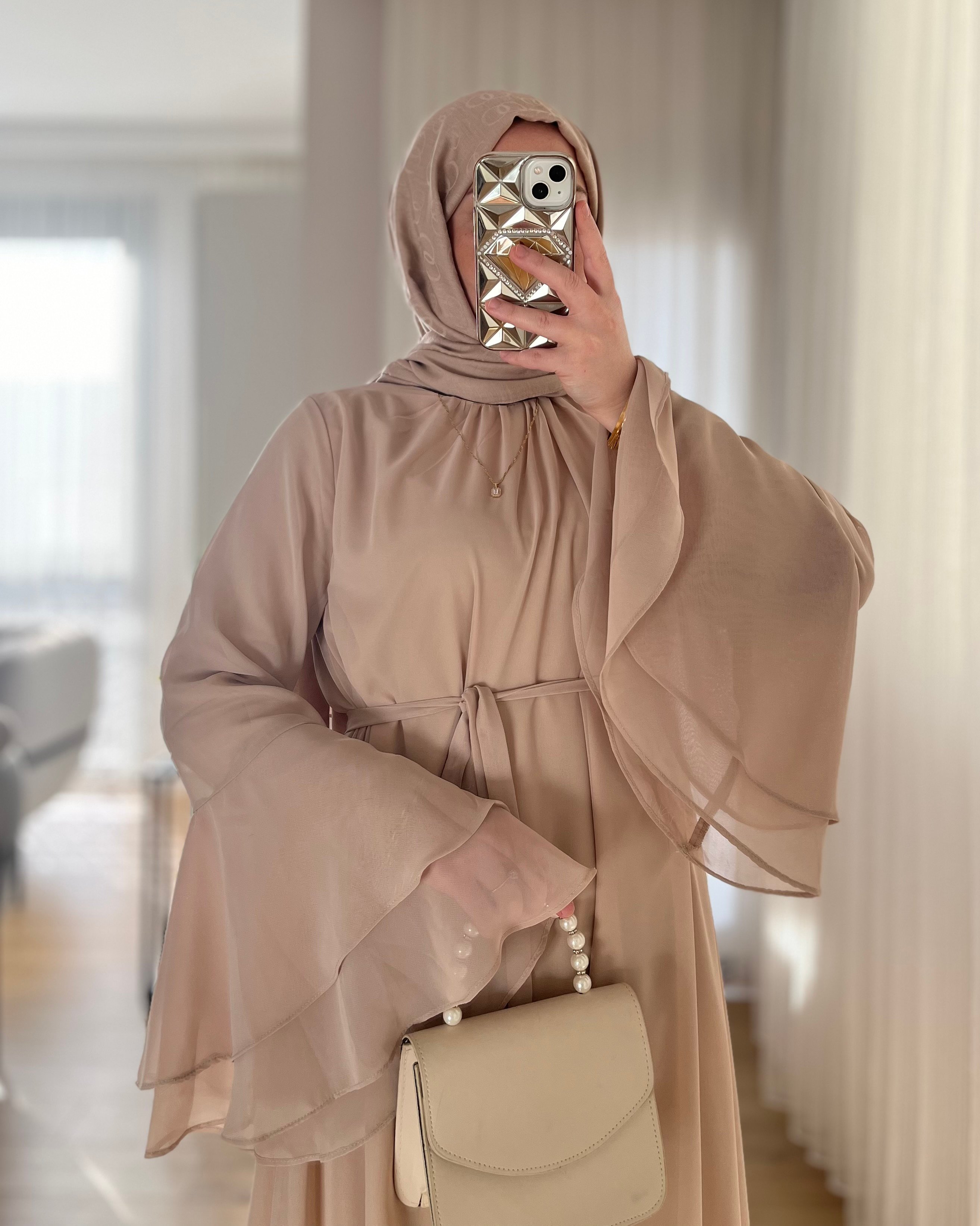 Full Astarlı Şifon Elbise 