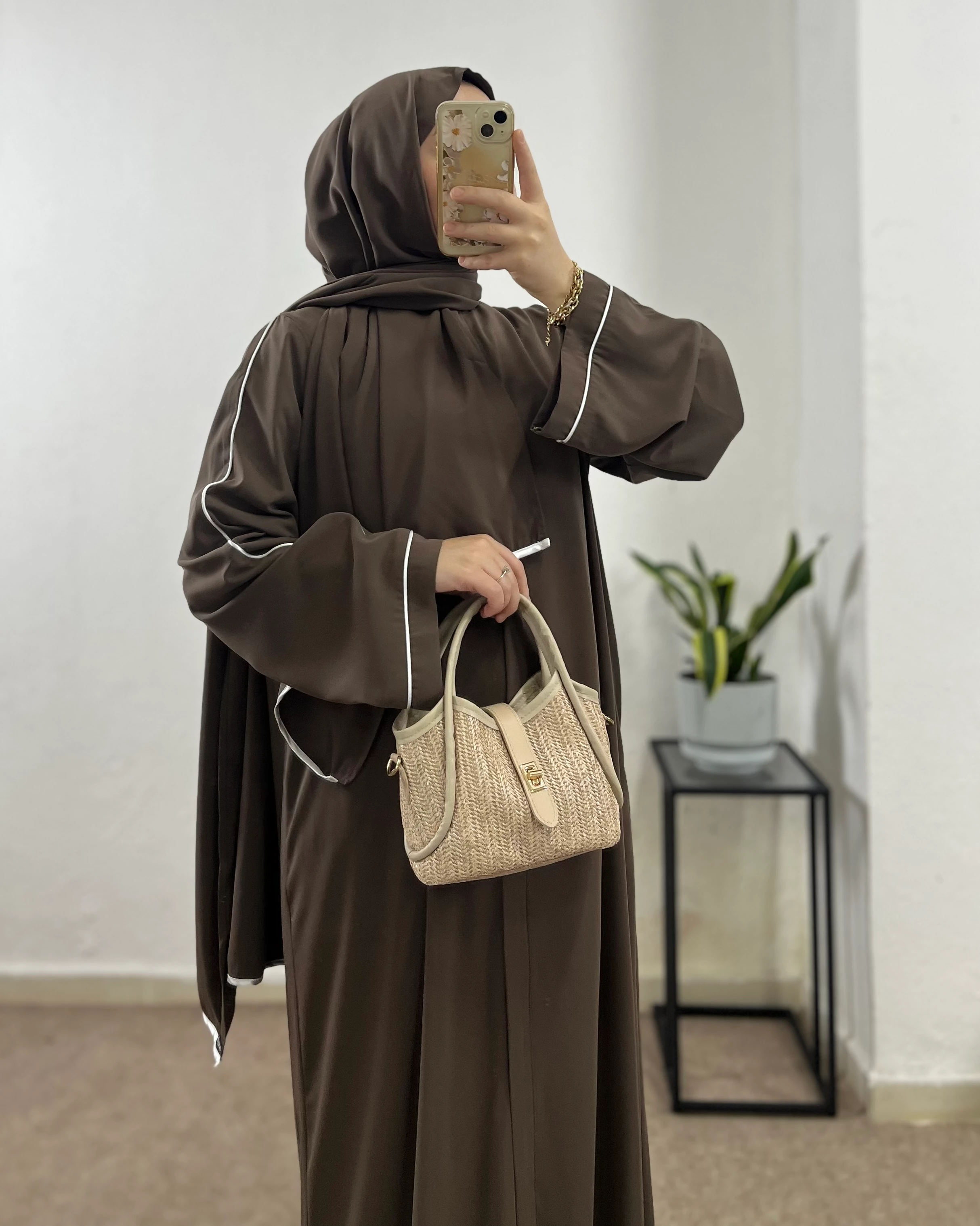 Biyeli Ferace+Şal (Fermuarlı)