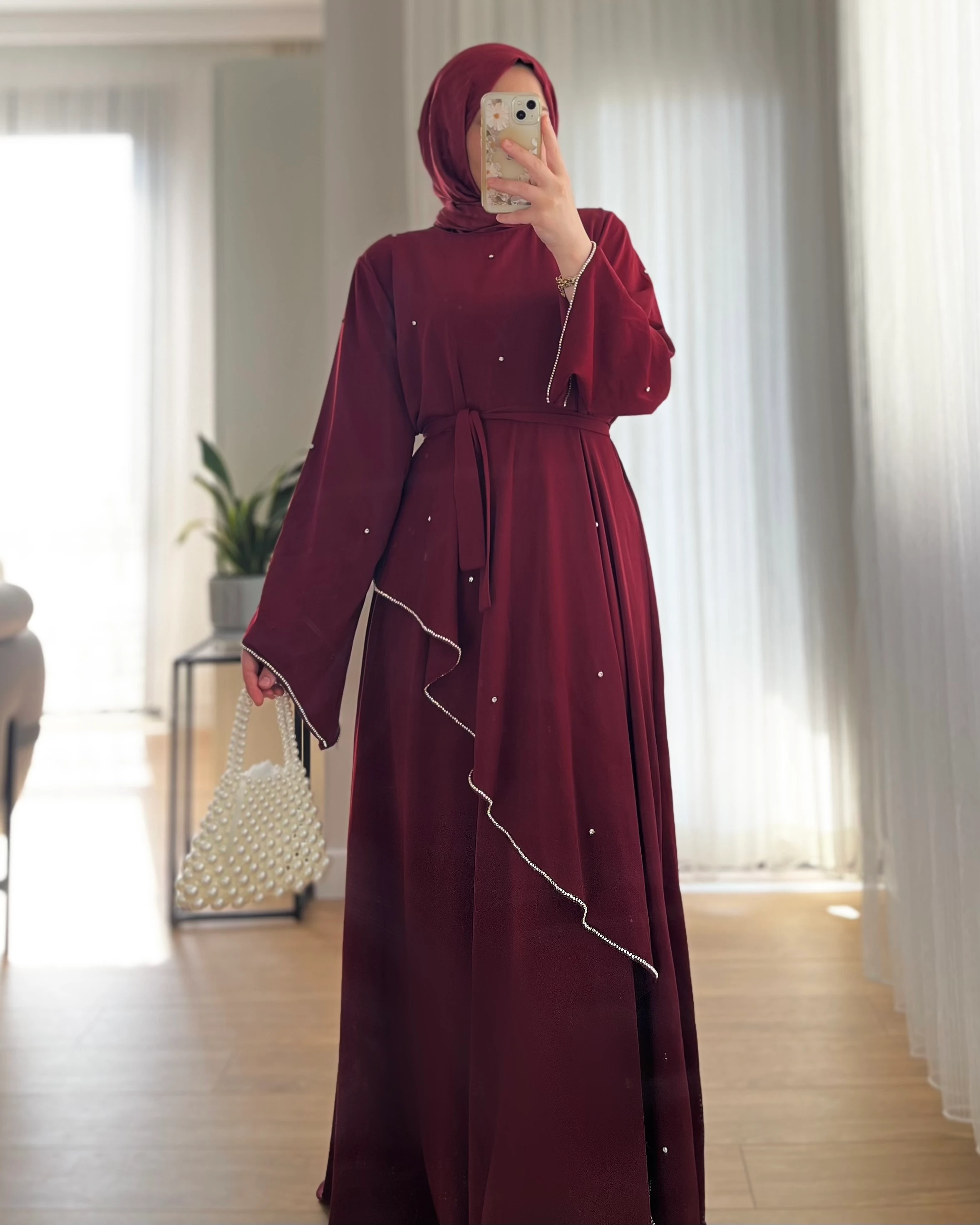 Taşlı Zarif Elbise + Şal Dahil