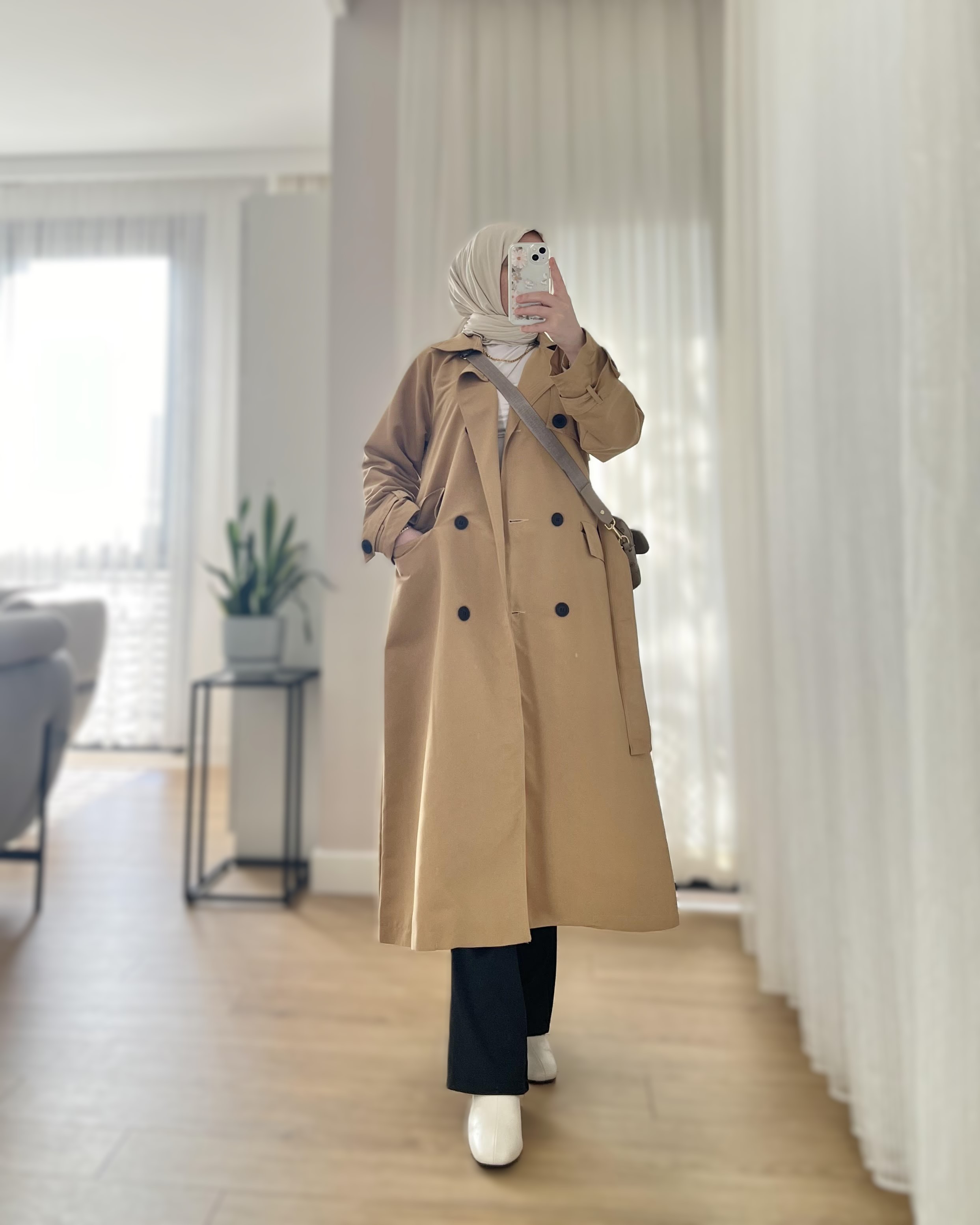 Klasik Model Trençkot - Camel