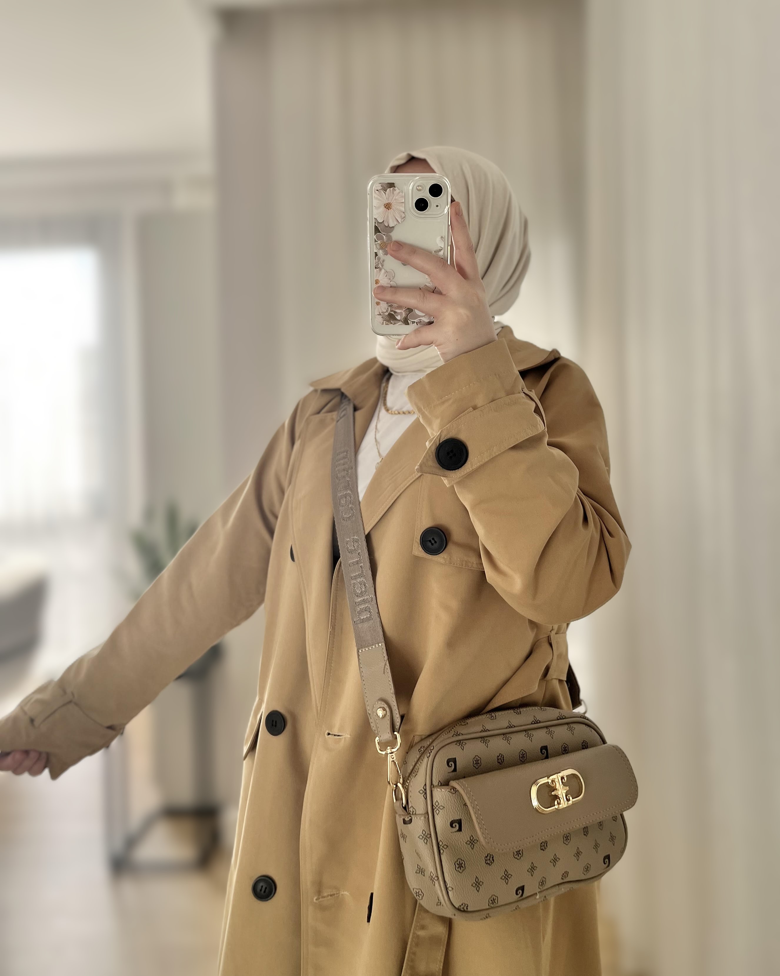 Klasik Model Trençkot - Camel